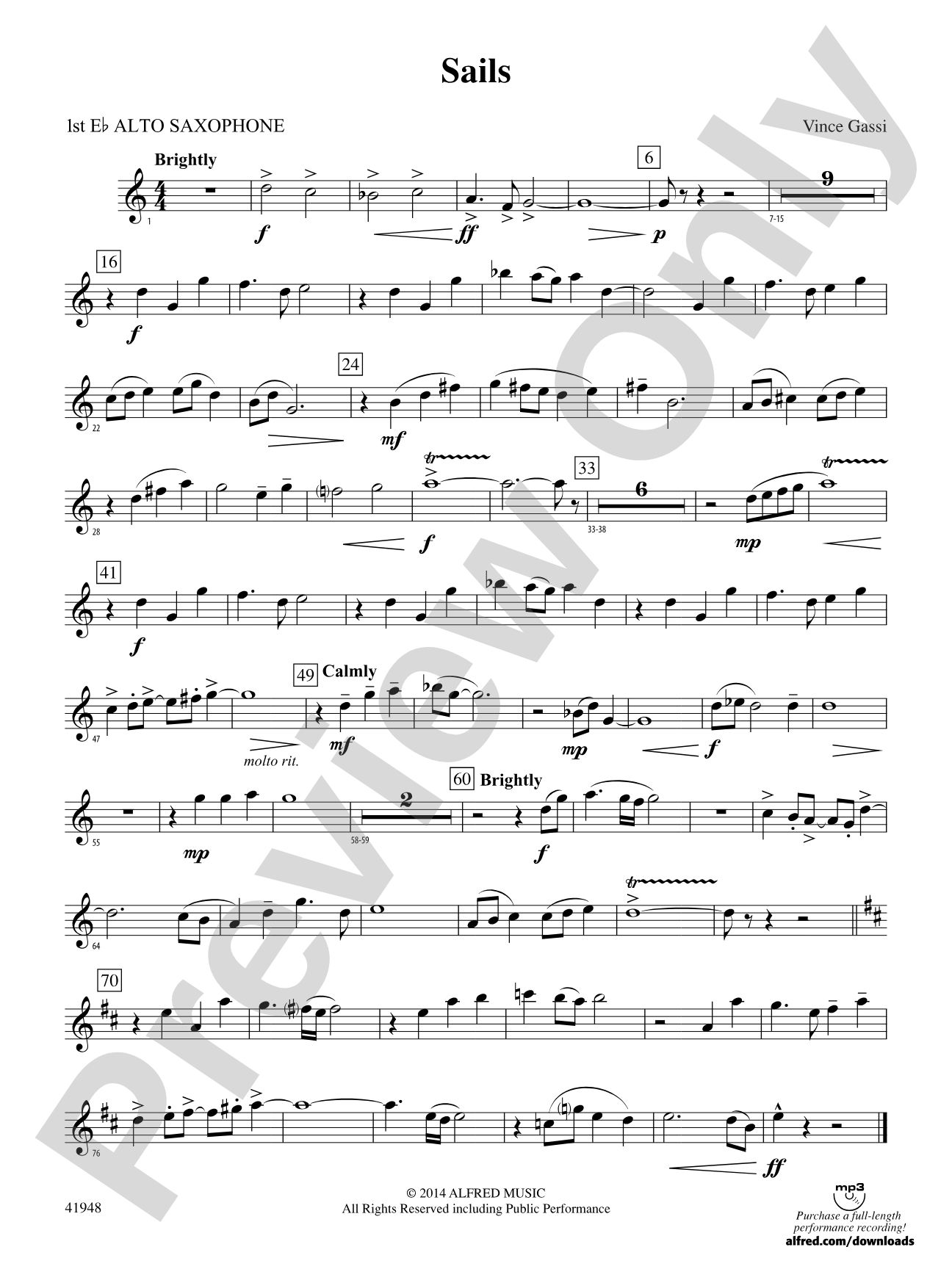 Sails: E-flat Alto Saxophone