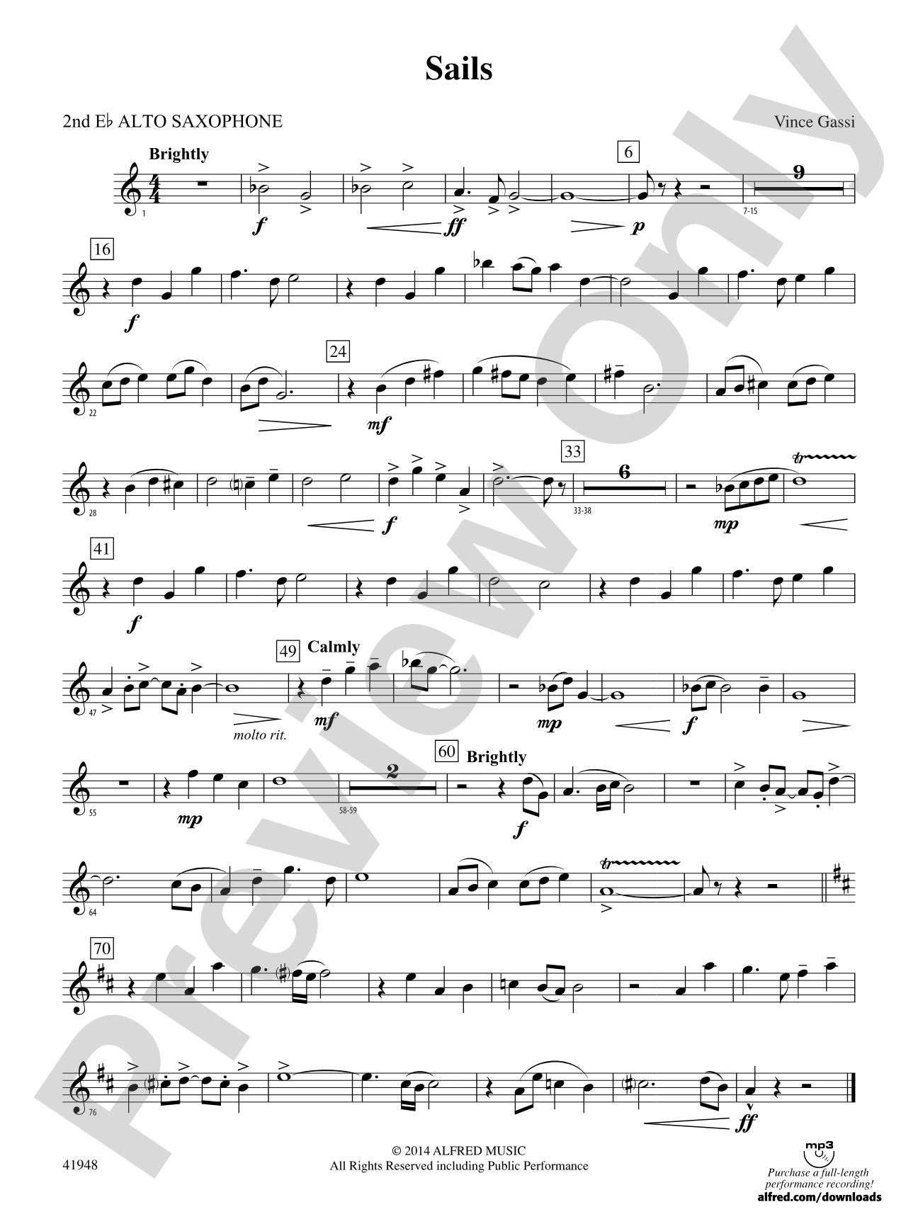 Sails: 2nd E-flat Alto Saxophone