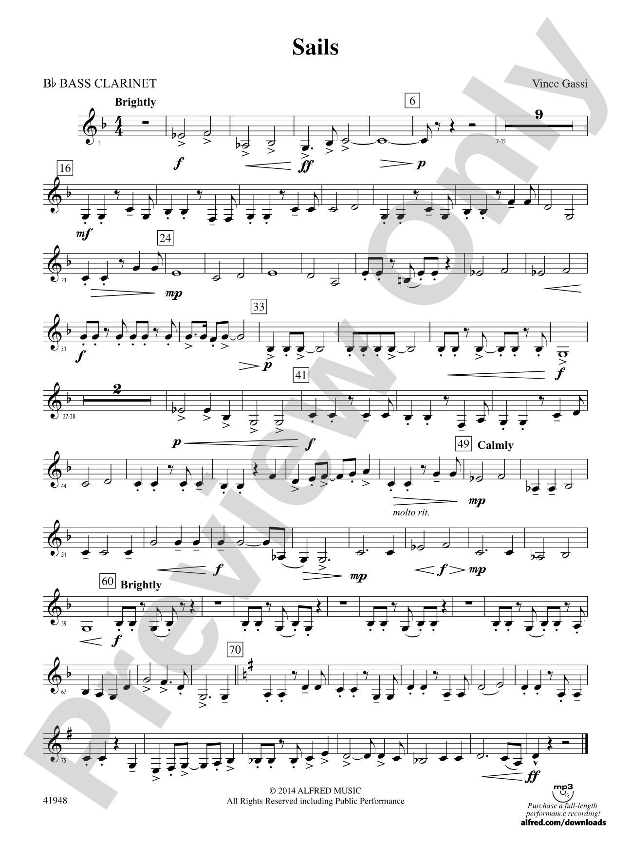 Sails: B-flat Bass Clarinet