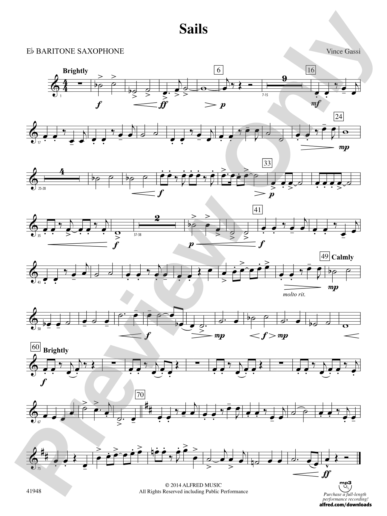 Sails: E-flat Baritone Saxophone
