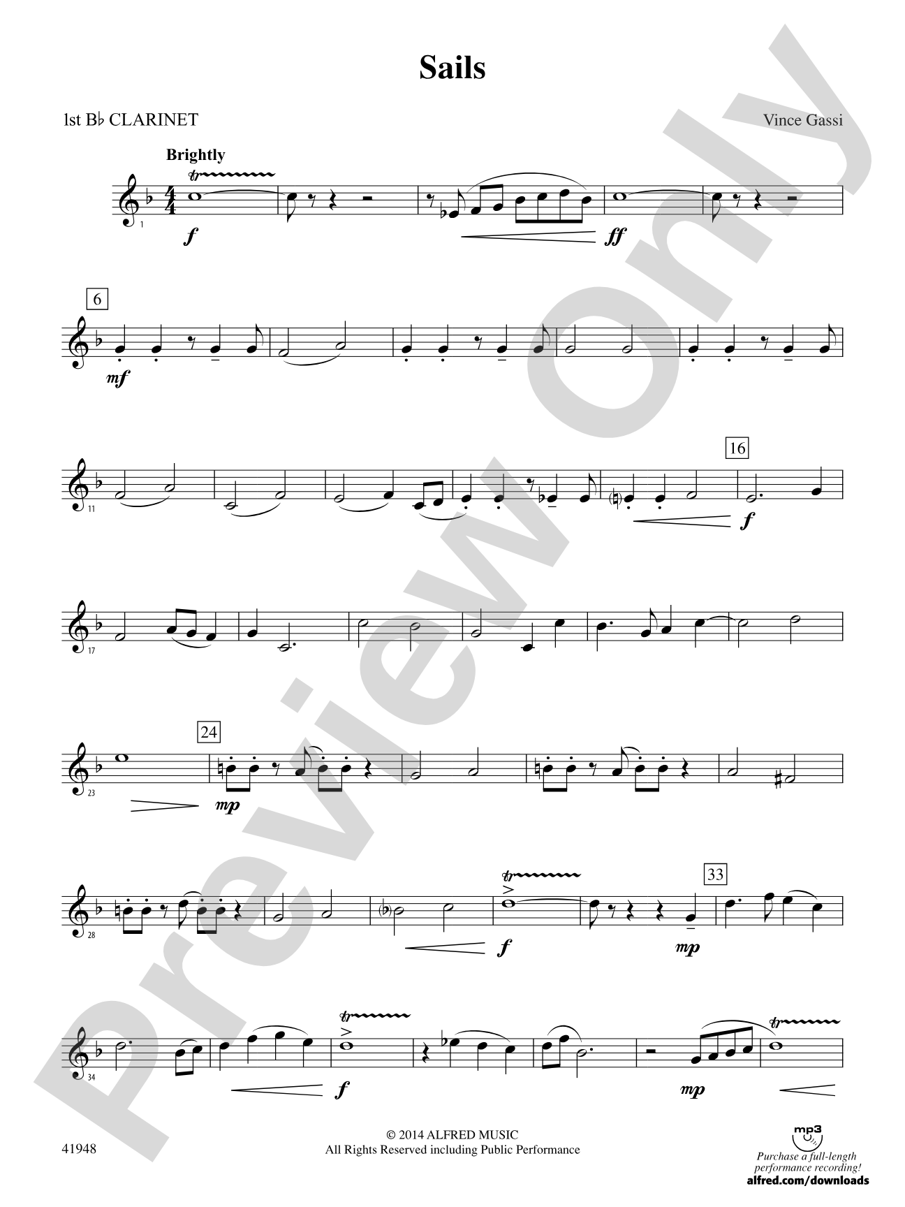 Sails: 1st B-flat Clarinet