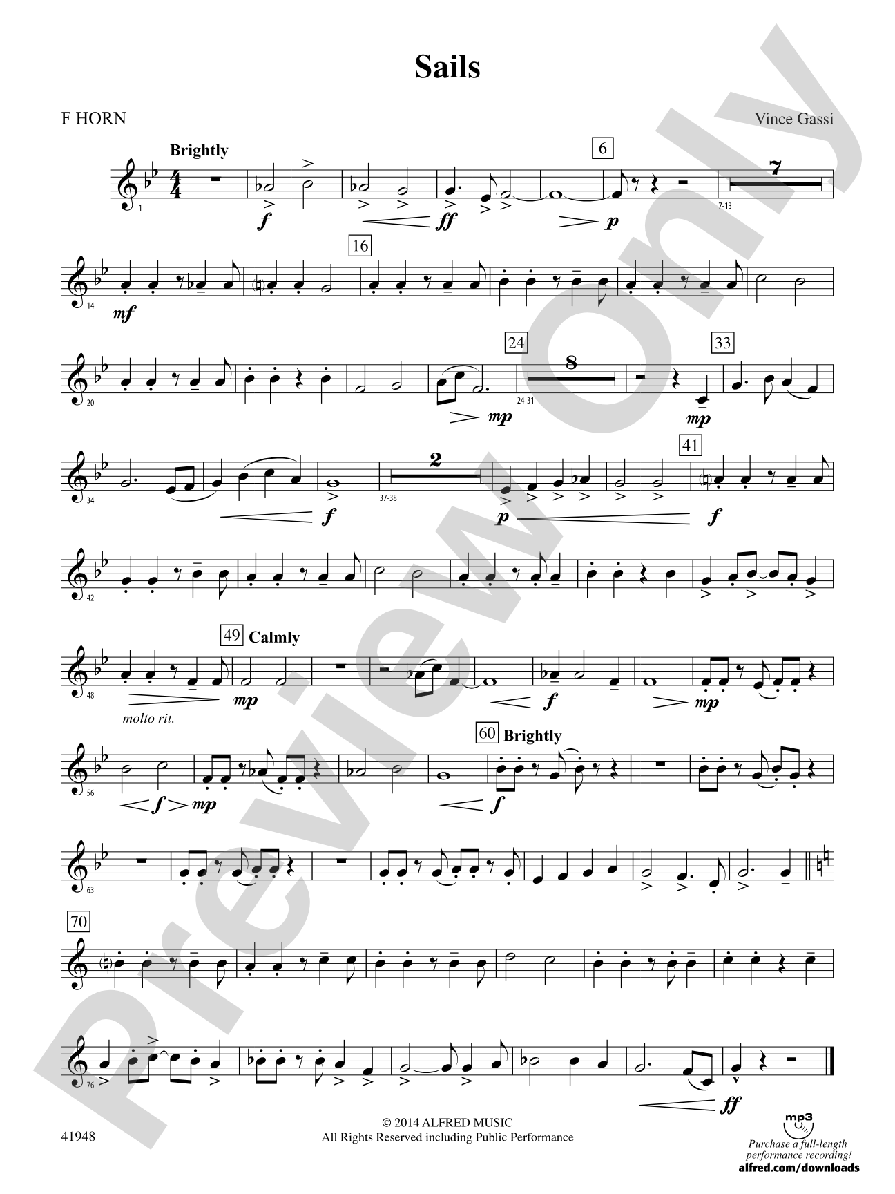 Sails: 1st F Horn