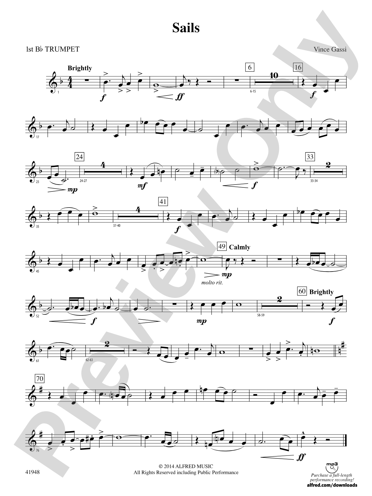 Sails: 1st B-flat Trumpet