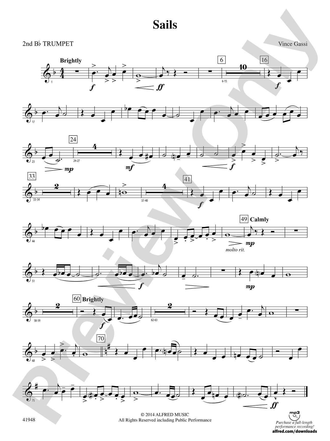 Sails: 2nd B-flat Trumpet
