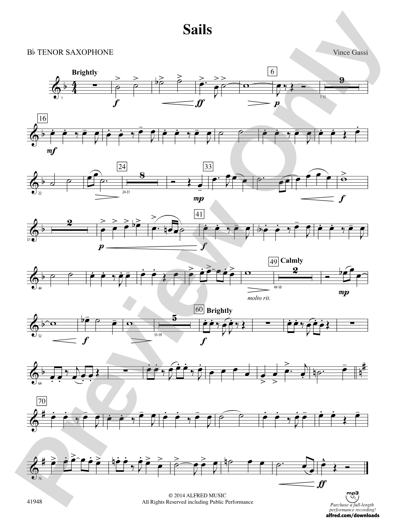 Sails: B-flat Tenor Saxophone