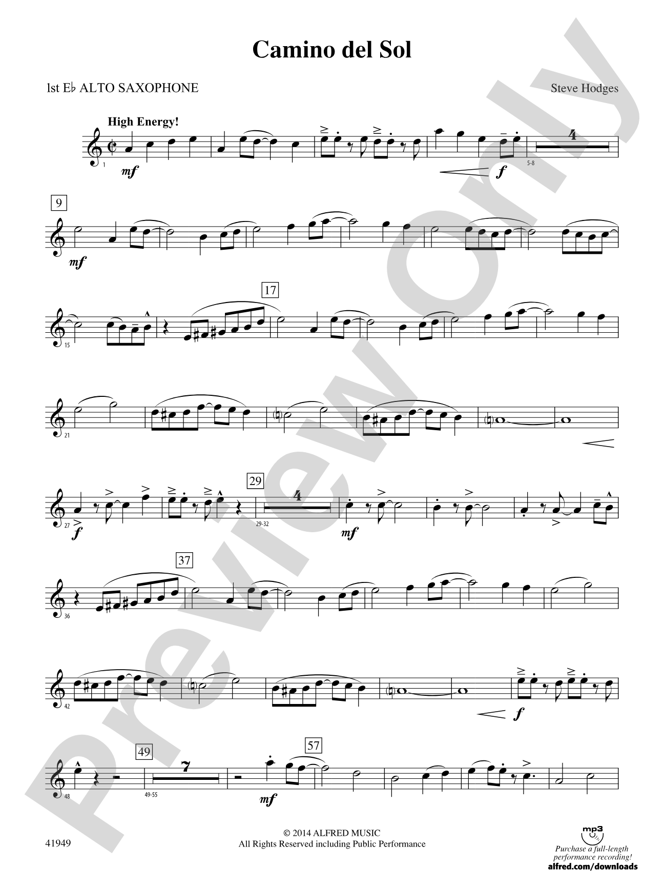 Camino del Sol: E-flat Alto Saxophone