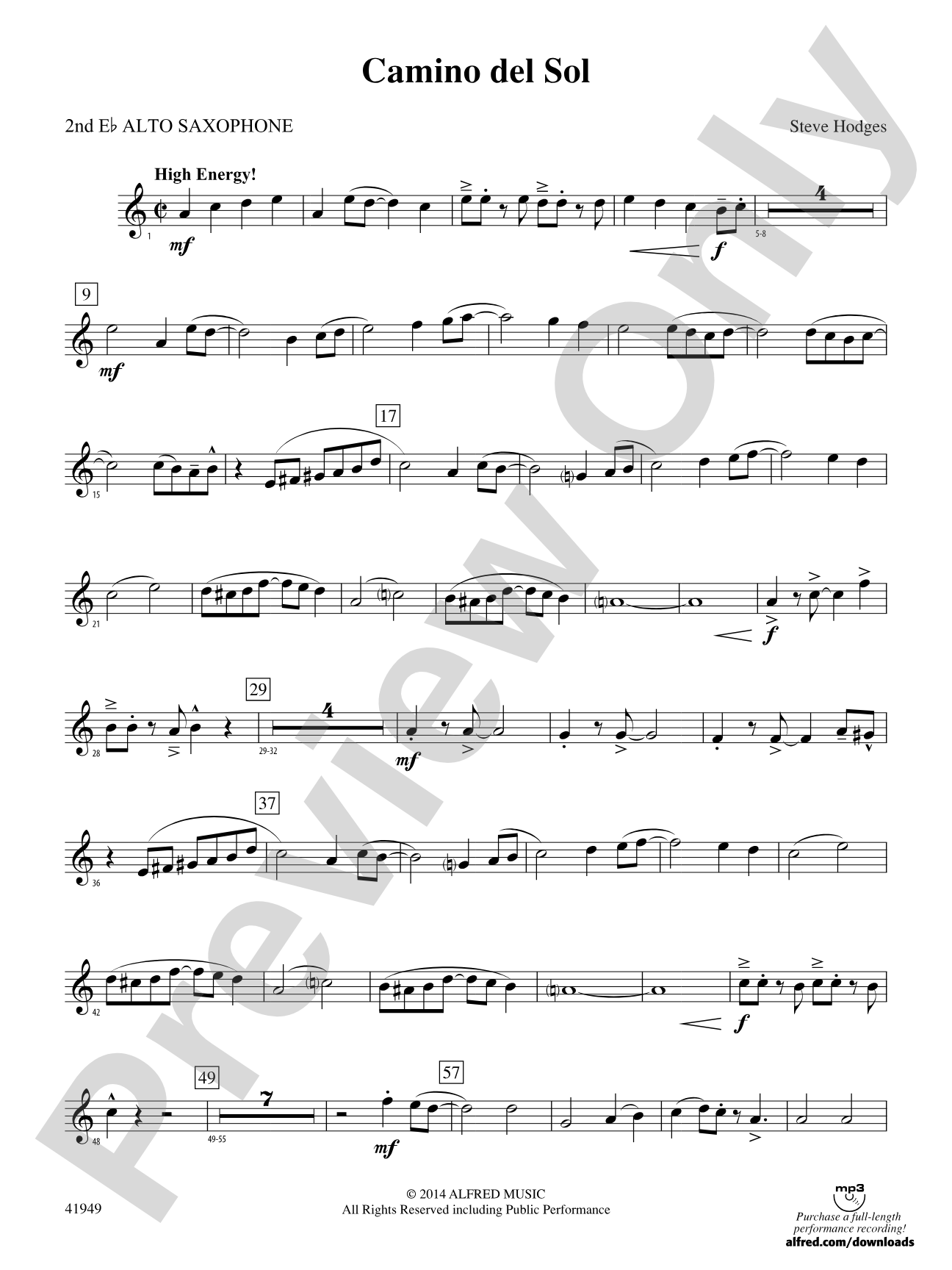 Camino del Sol: 2nd E-flat Alto Saxophone