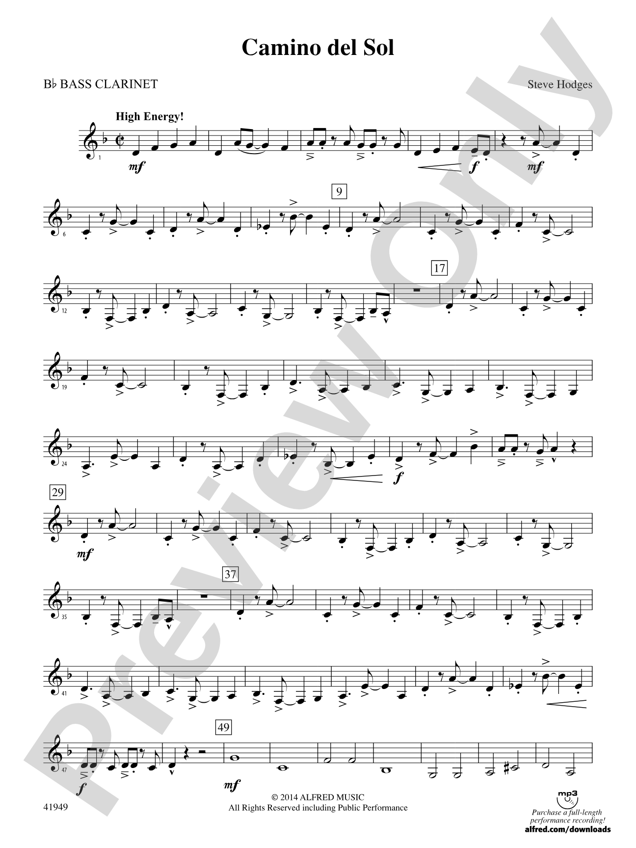 Camino del Sol: B-flat Bass Clarinet