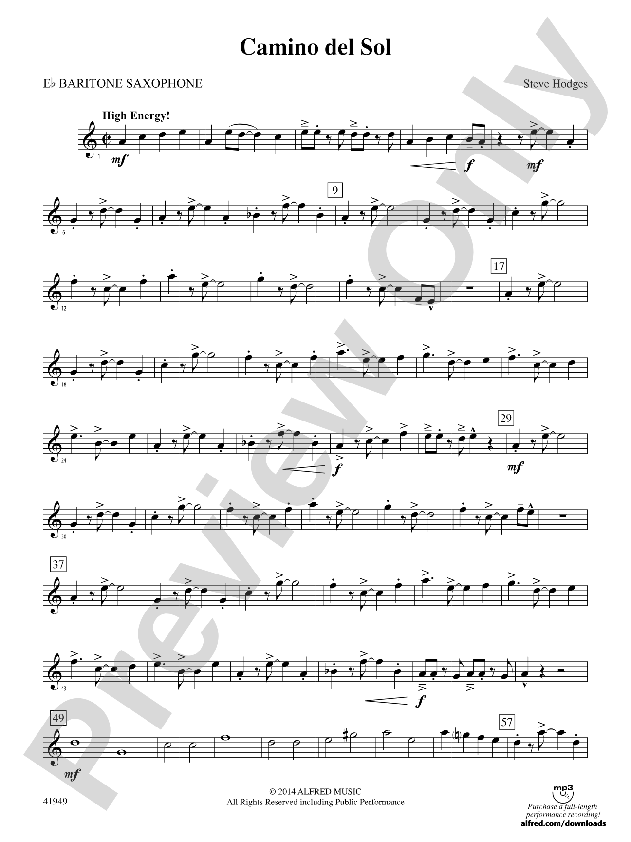 Camino del Sol: E-flat Baritone Saxophone