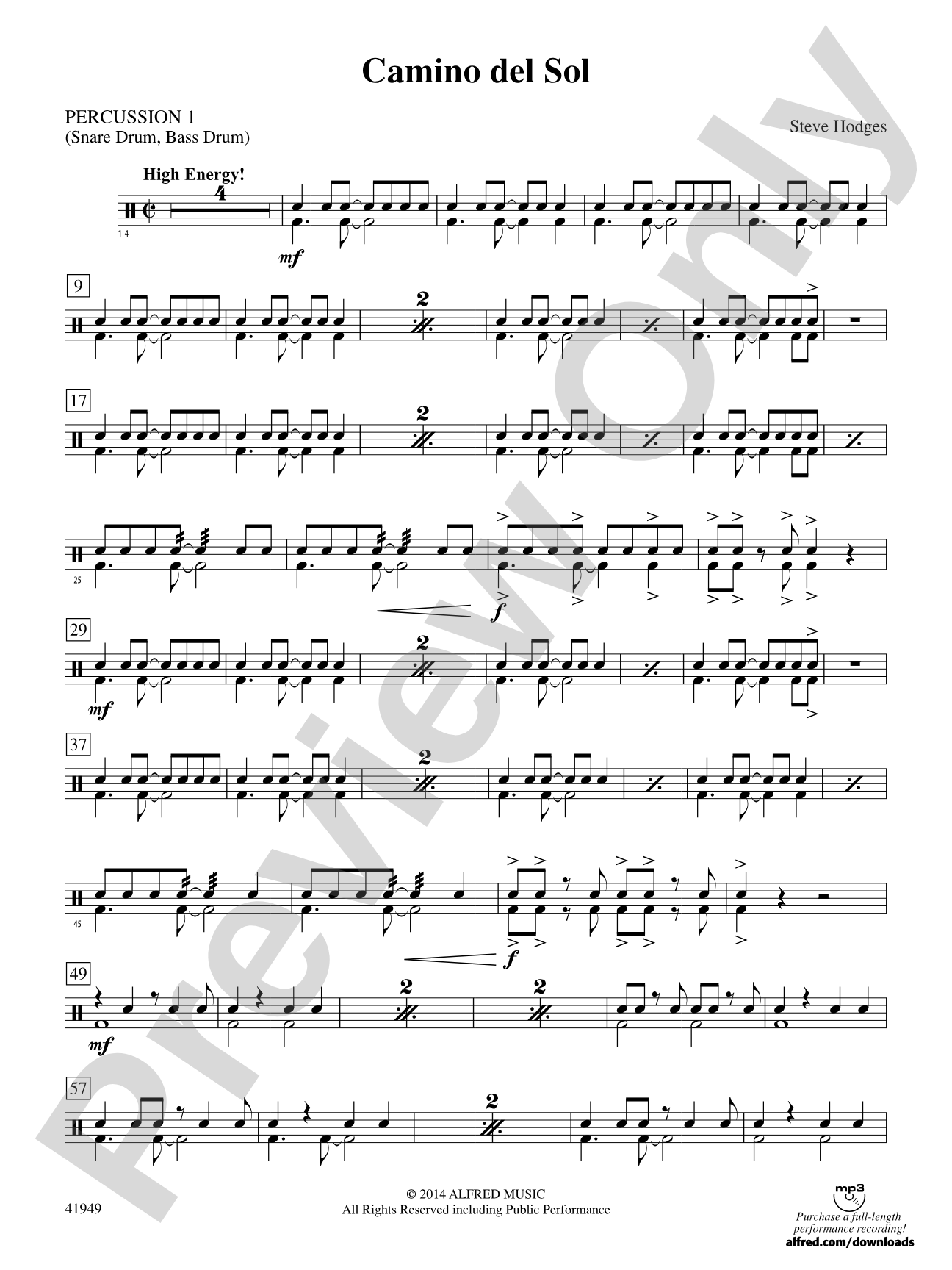 Camino del Sol: 1st Percussion