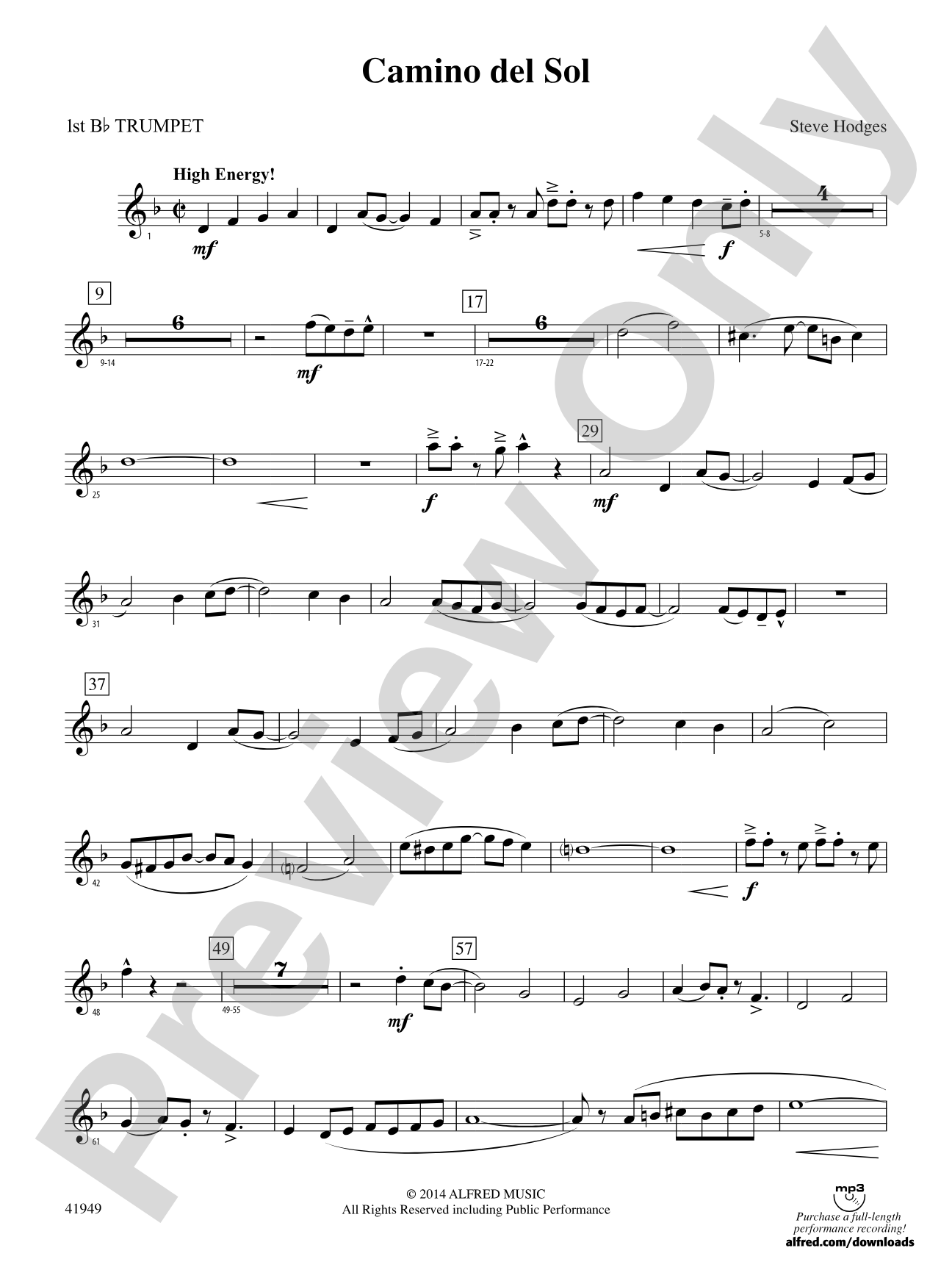 Camino del Sol: 1st B-flat Trumpet