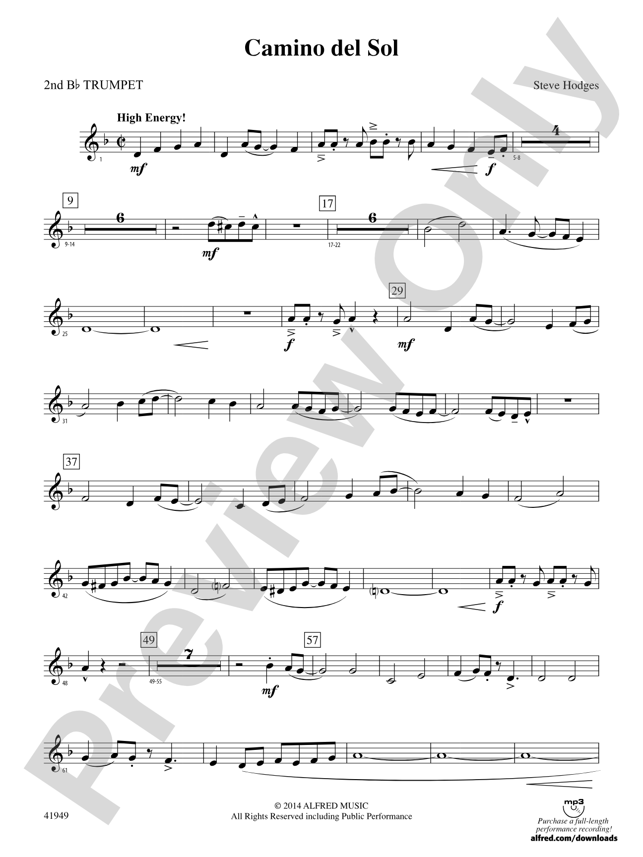 Camino del Sol: 2nd B-flat Trumpet