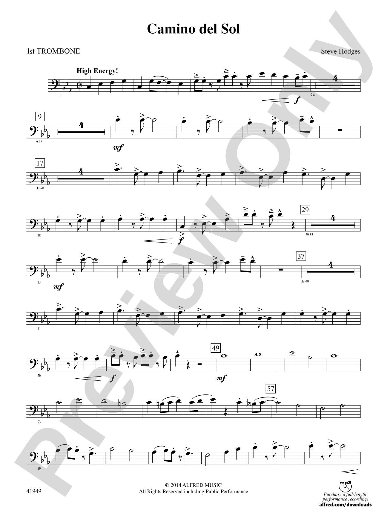 Camino del Sol: 1st Trombone