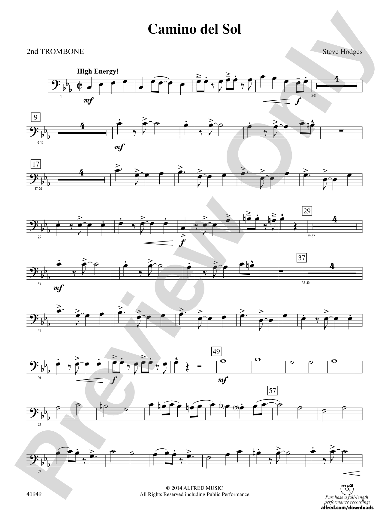 Camino del Sol: 2nd Trombone