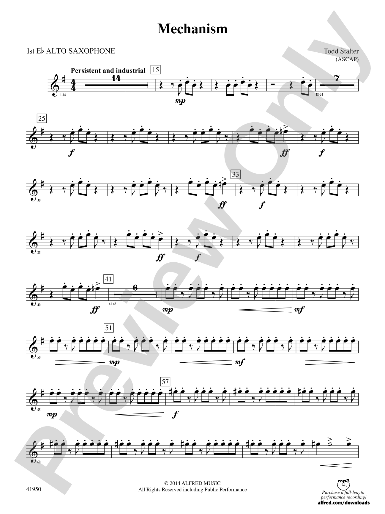 Mechanism: E-flat Alto Saxophone