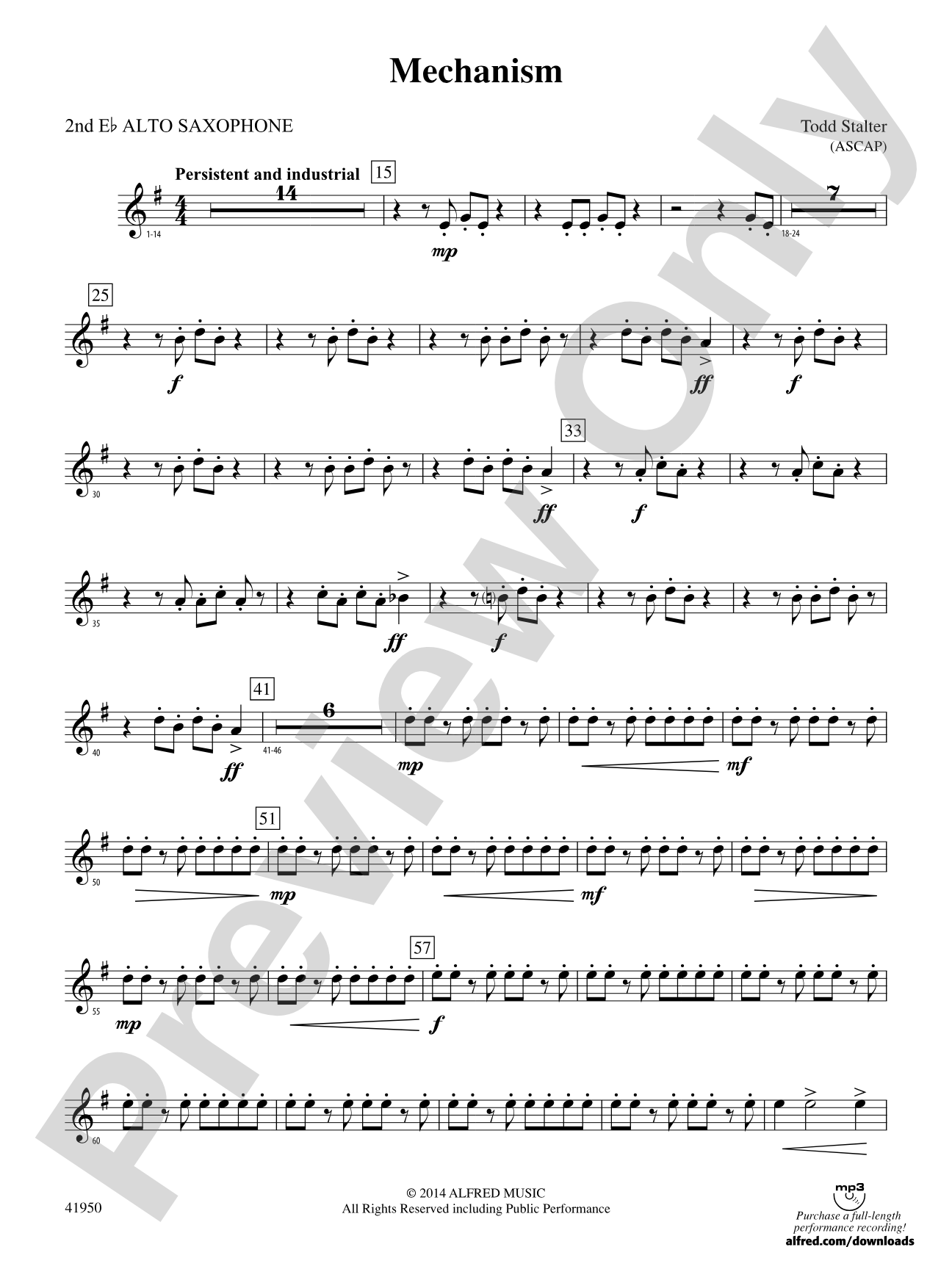 Mechanism: 2nd E-flat Alto Saxophone