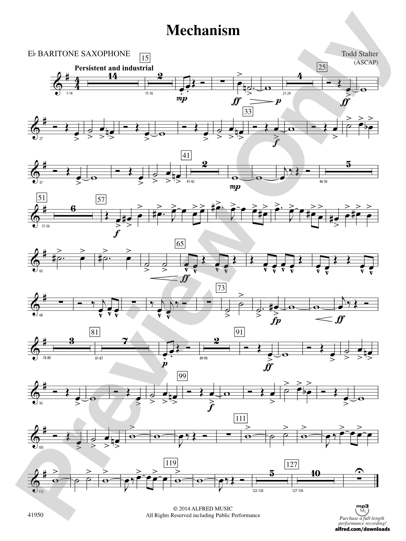 Mechanism: E-flat Baritone Saxophone