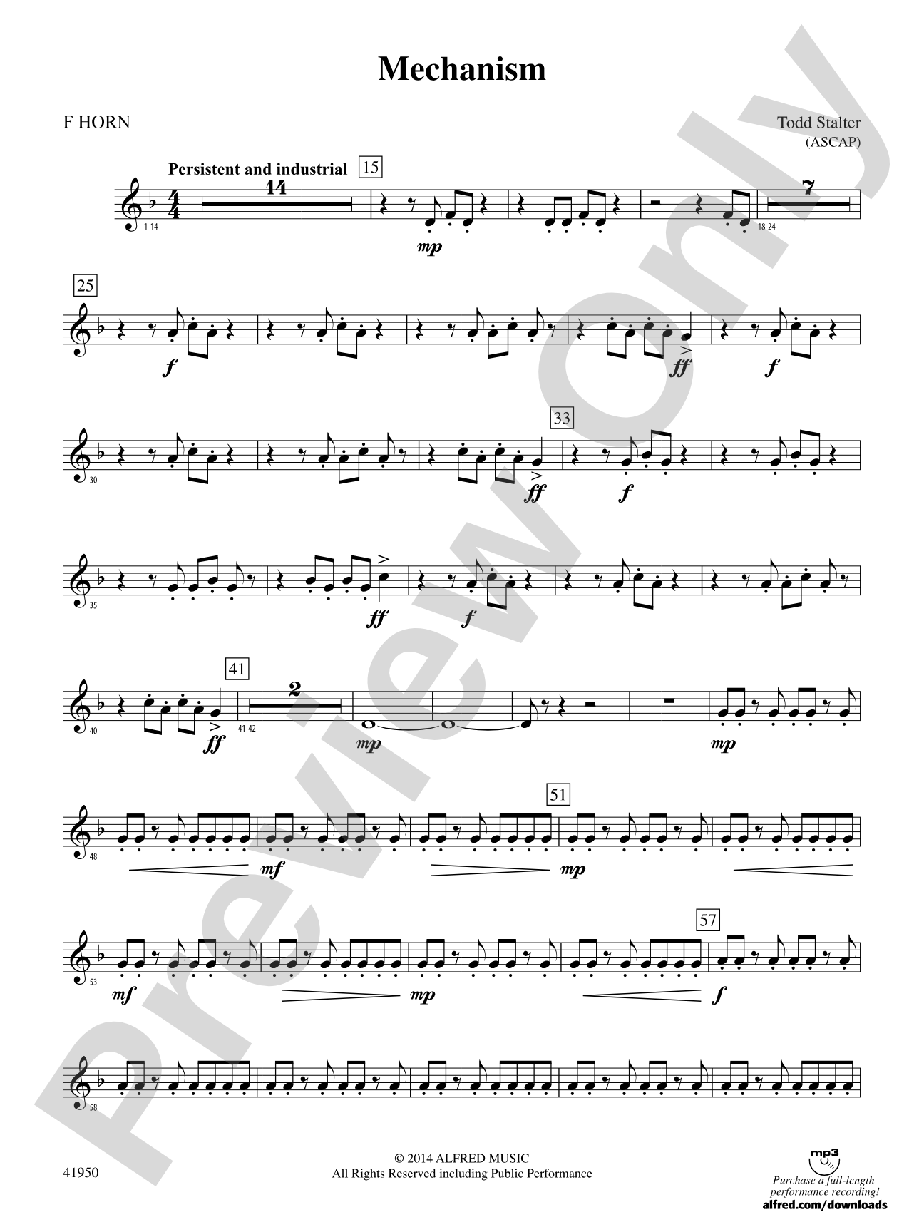 Mechanism: 1st F Horn
