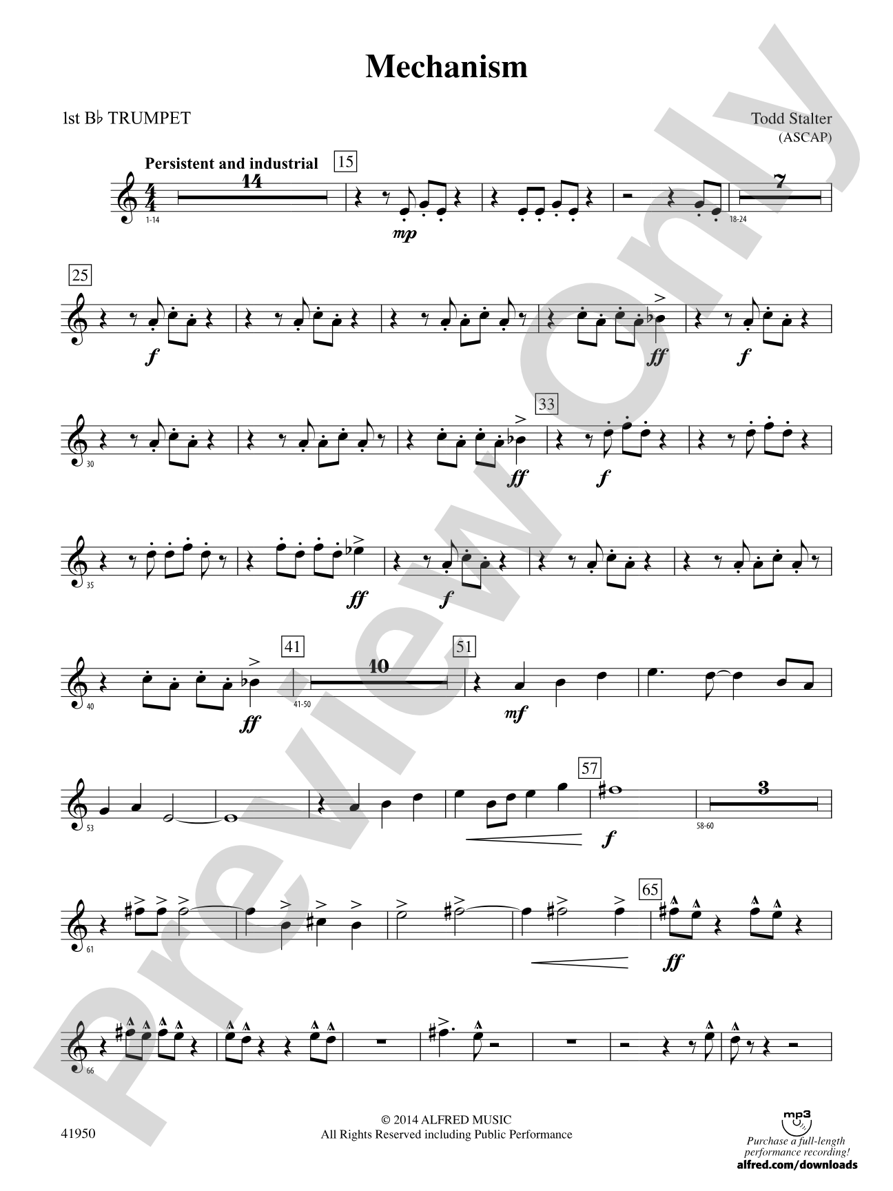 Mechanism: 1st B-flat Trumpet