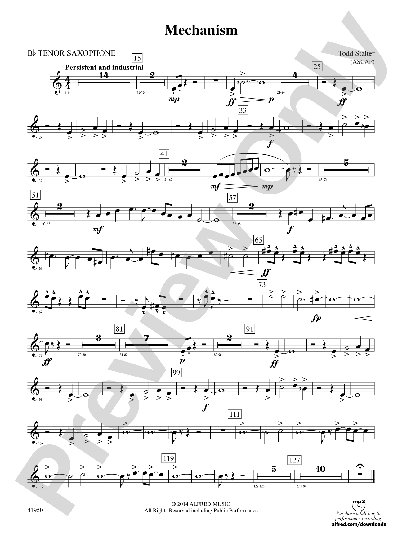 Mechanism: B-flat Tenor Saxophone