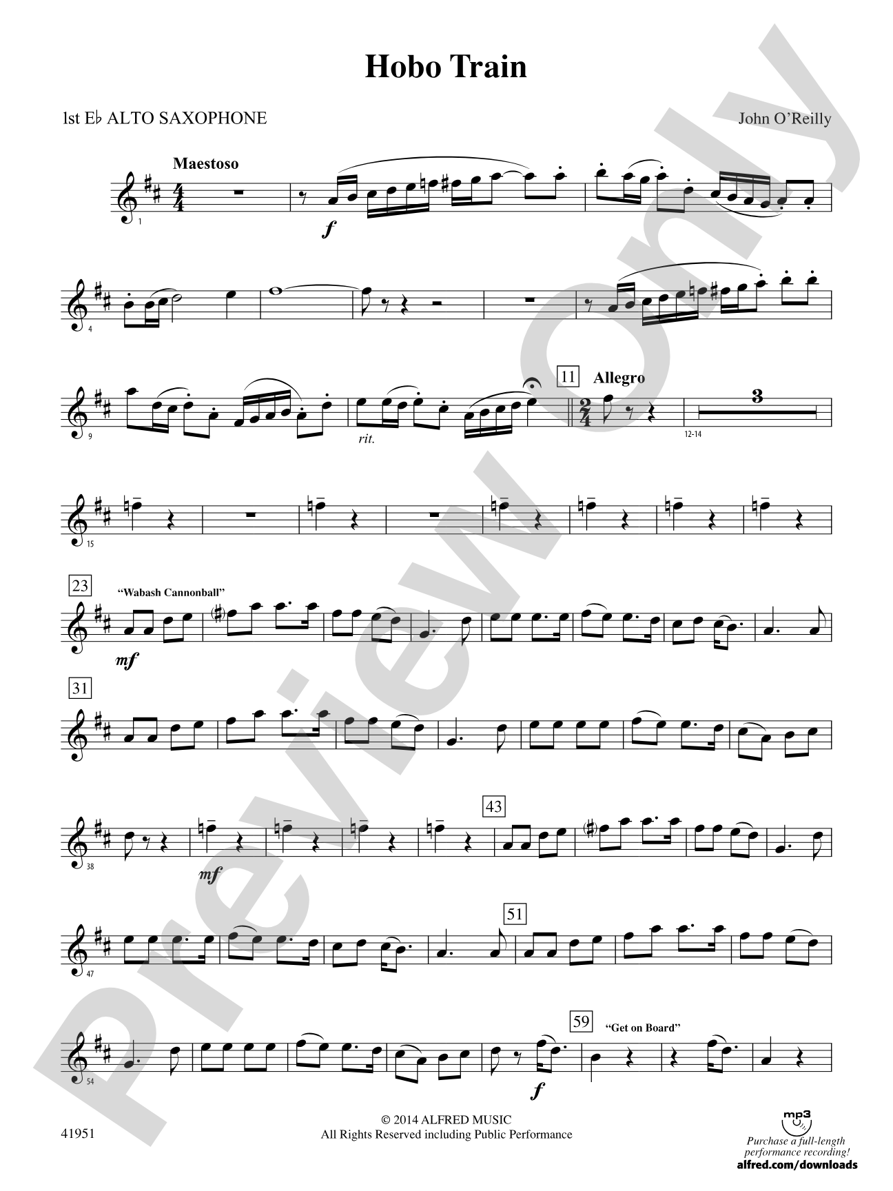 Hobo Train: E-flat Alto Saxophone
