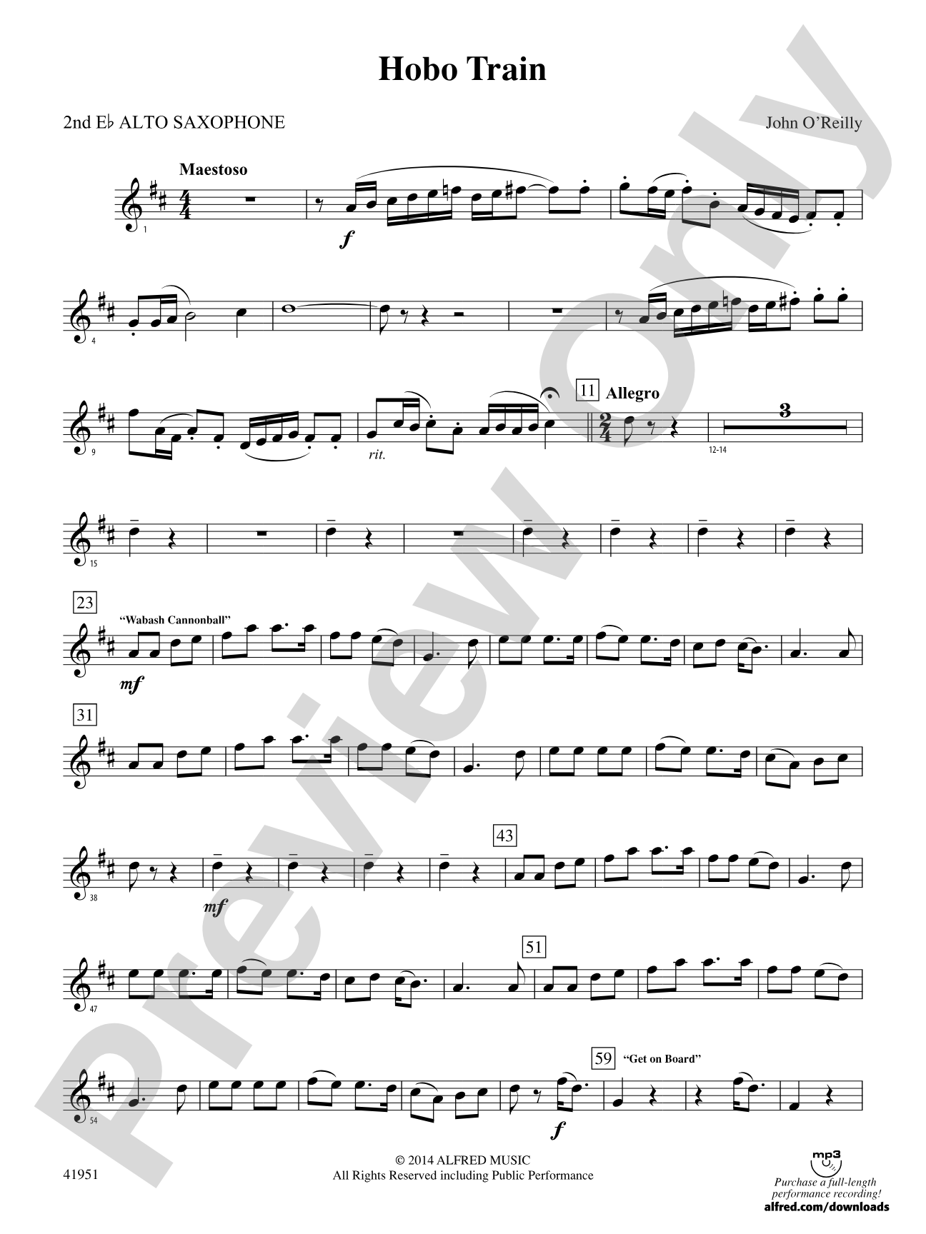 Hobo Train: 2nd E-flat Alto Saxophone