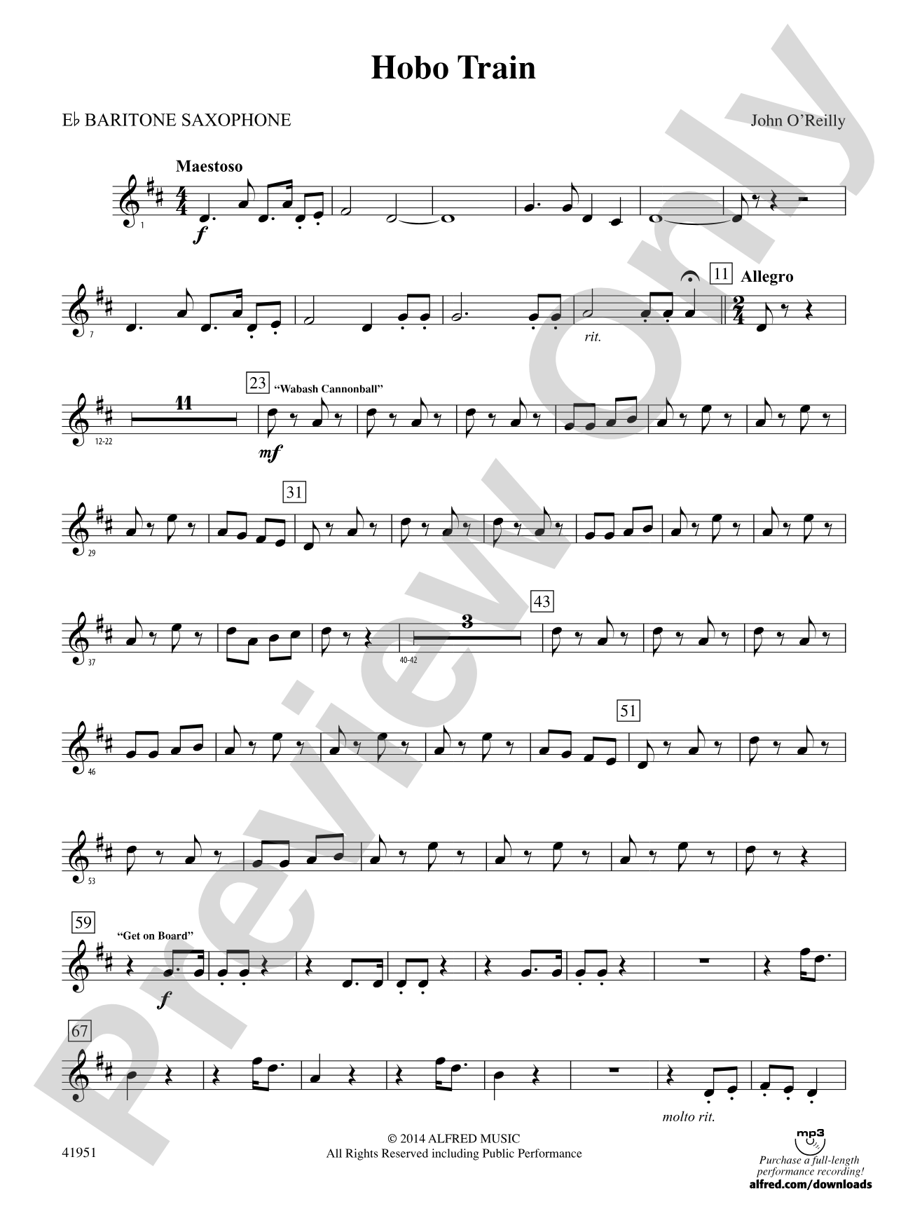 Hobo Train: E-flat Baritone Saxophone