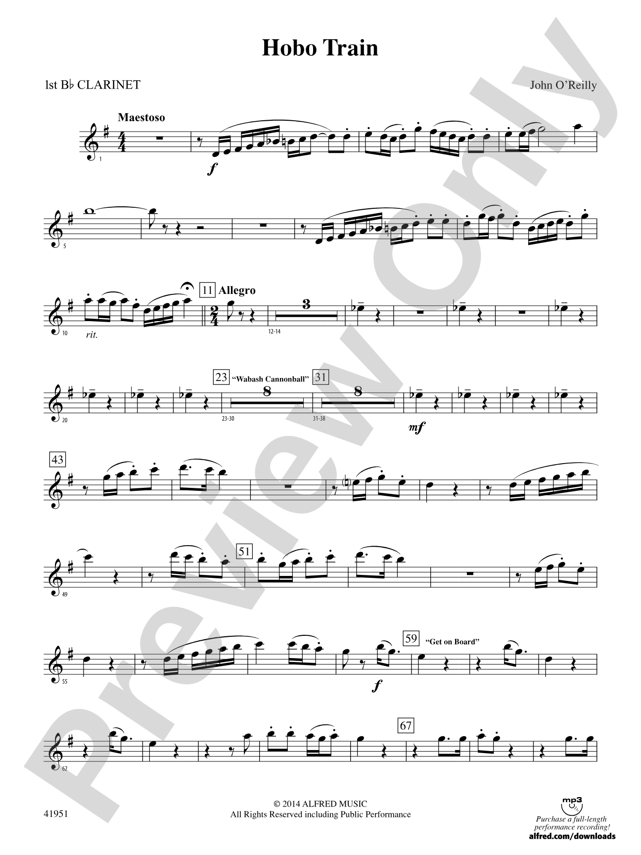 Hobo Train: 1st B-flat Clarinet