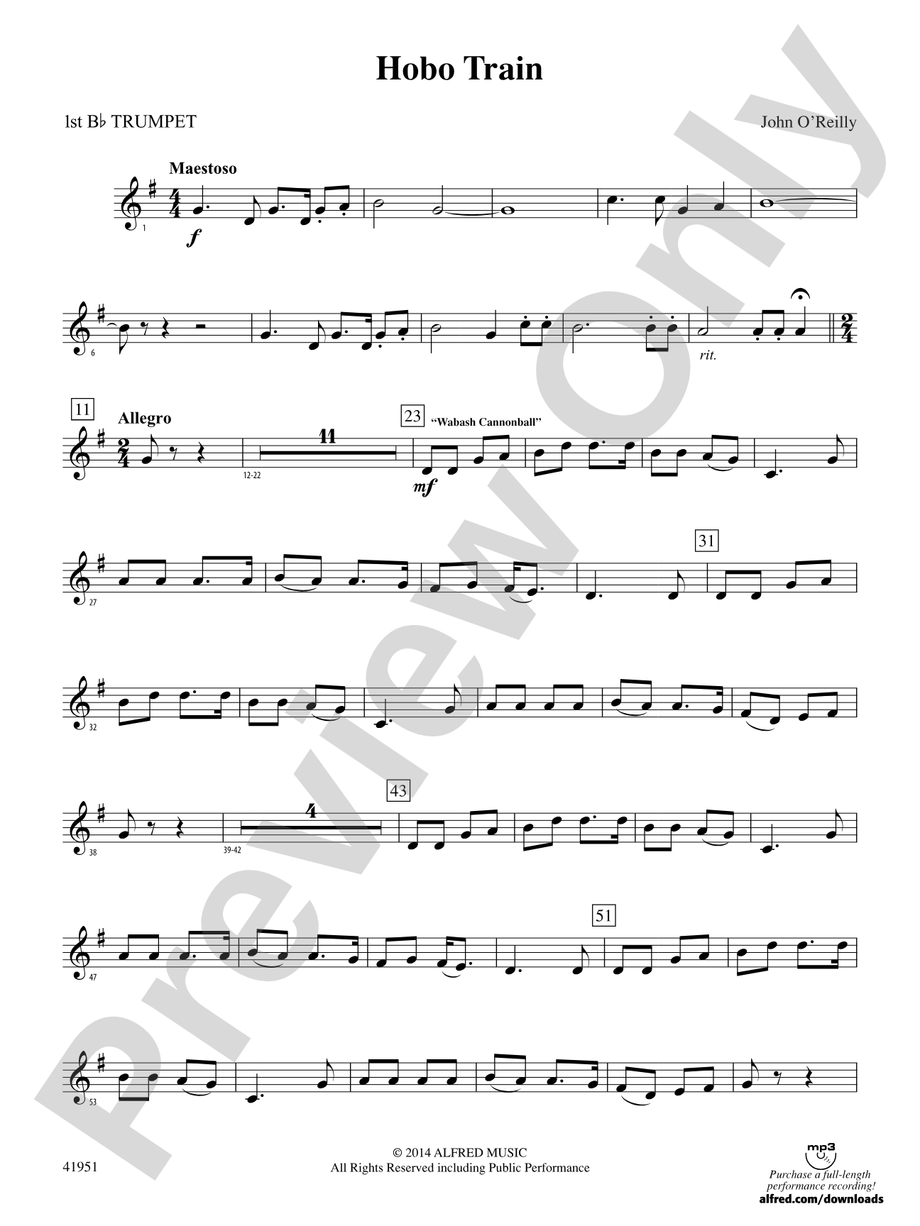 Hobo Train: 1st B-flat Trumpet