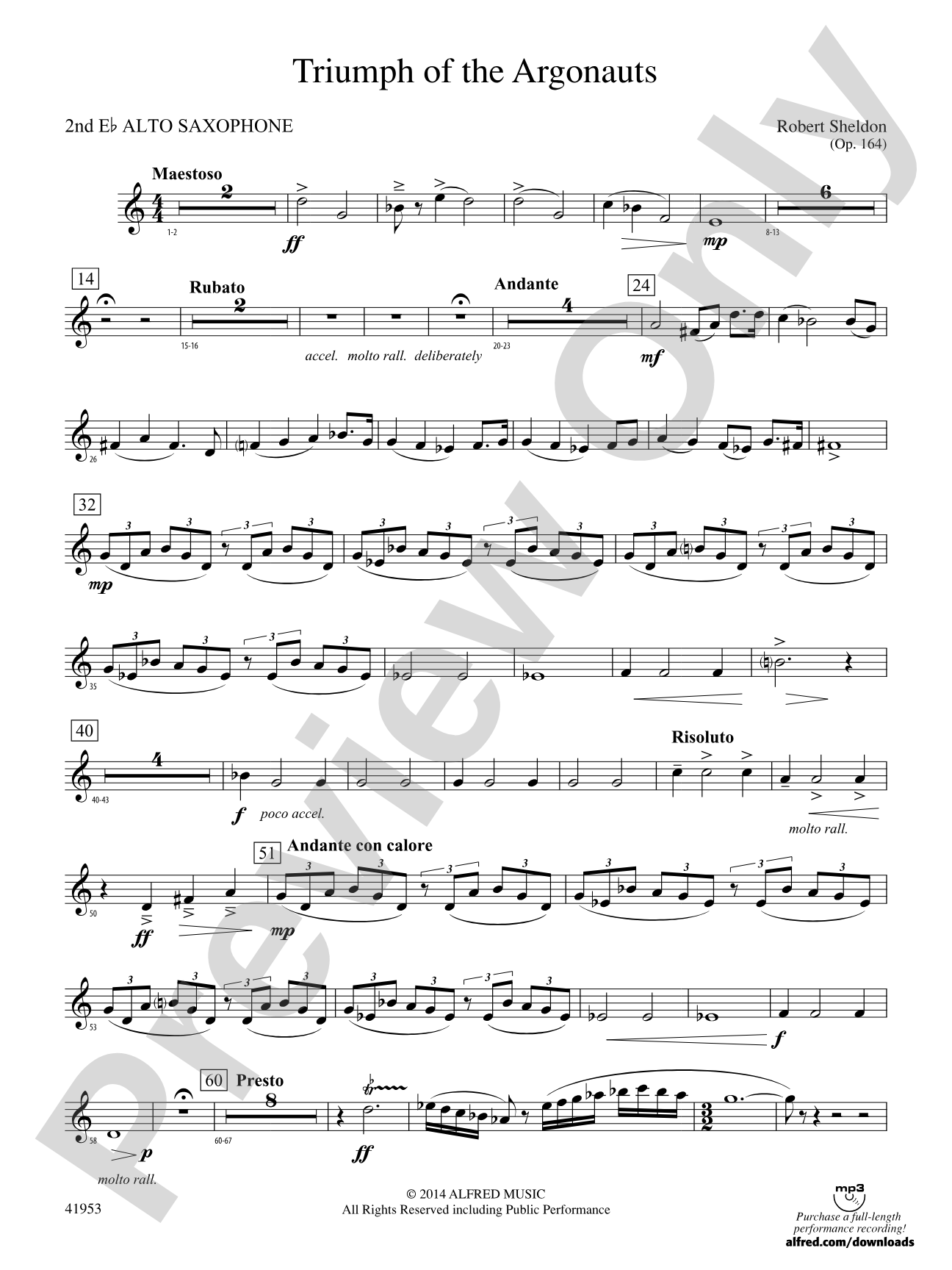 Triumph of the Argonauts: 2nd E-flat Alto Saxophone