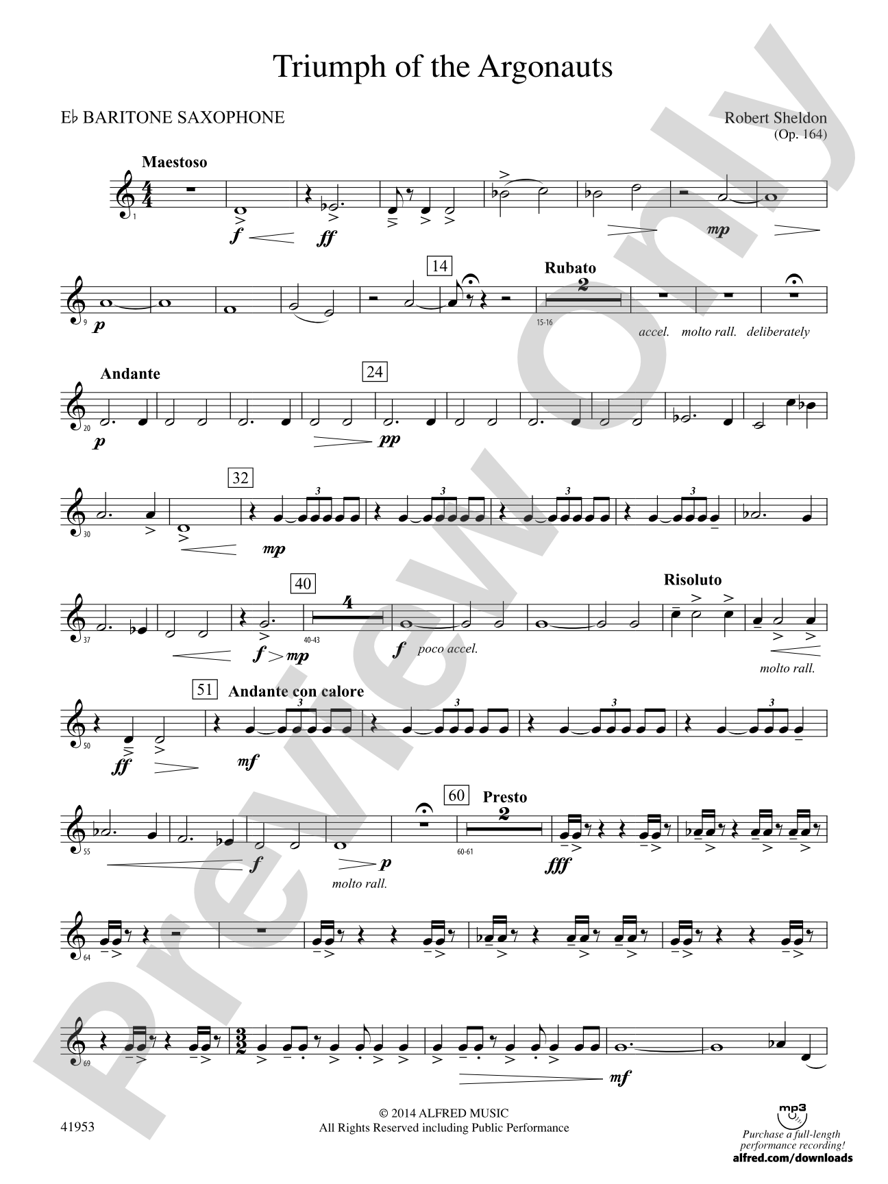 Triumph of the Argonauts: E-flat Baritone Saxophone