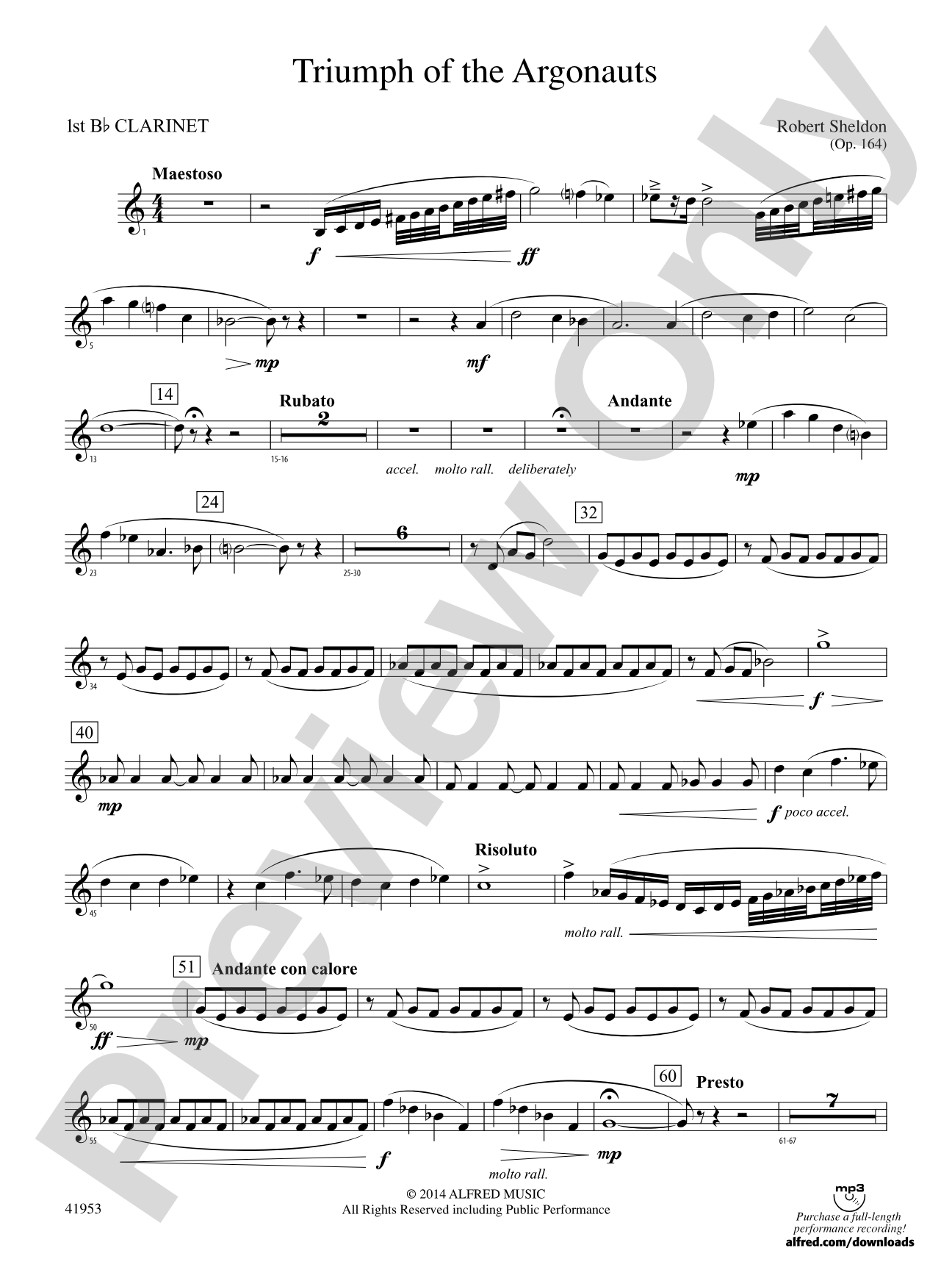 Triumph of the Argonauts: 1st B-flat Clarinet