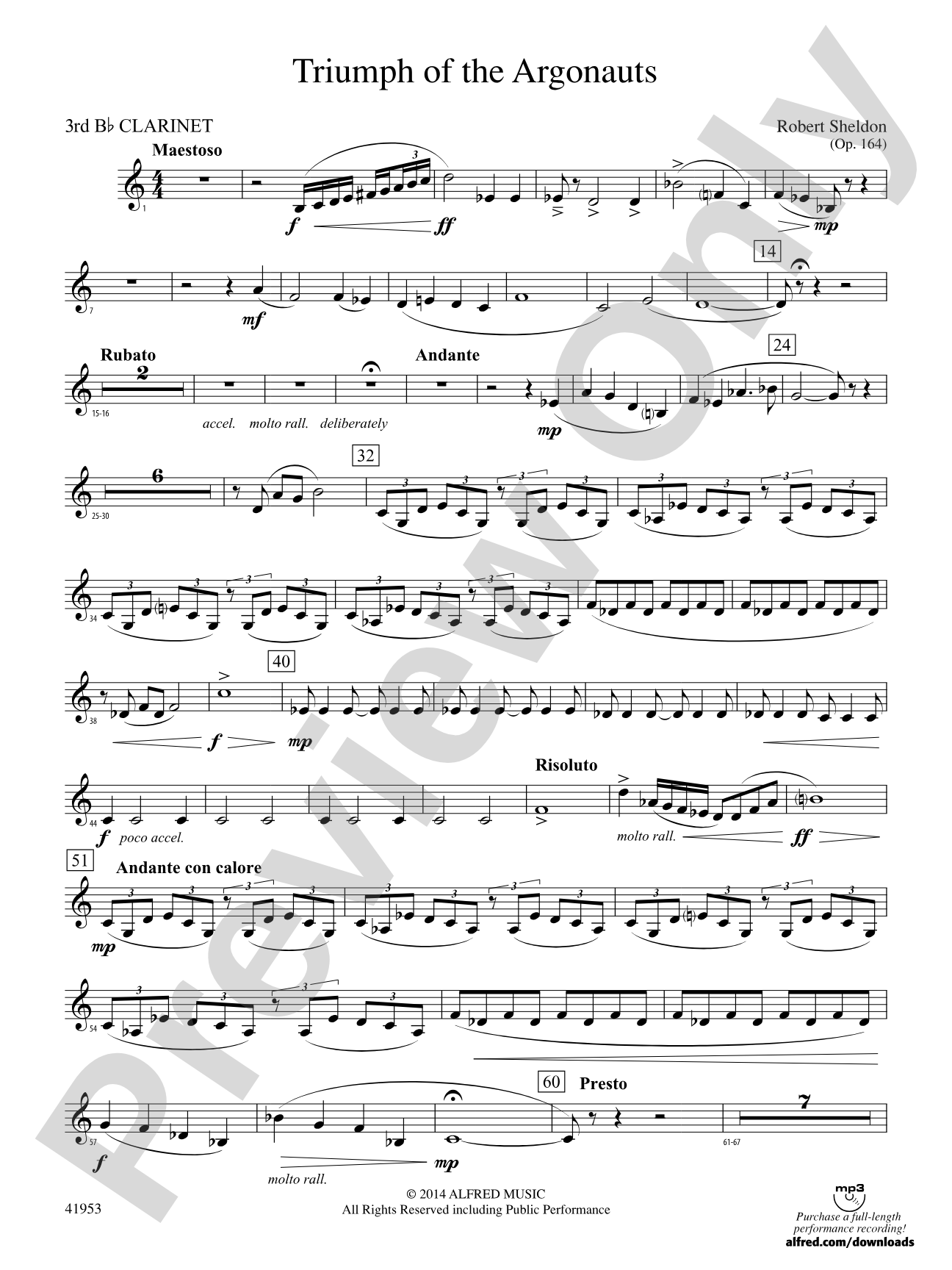 Triumph of the Argonauts: 3rd B-flat Clarinet