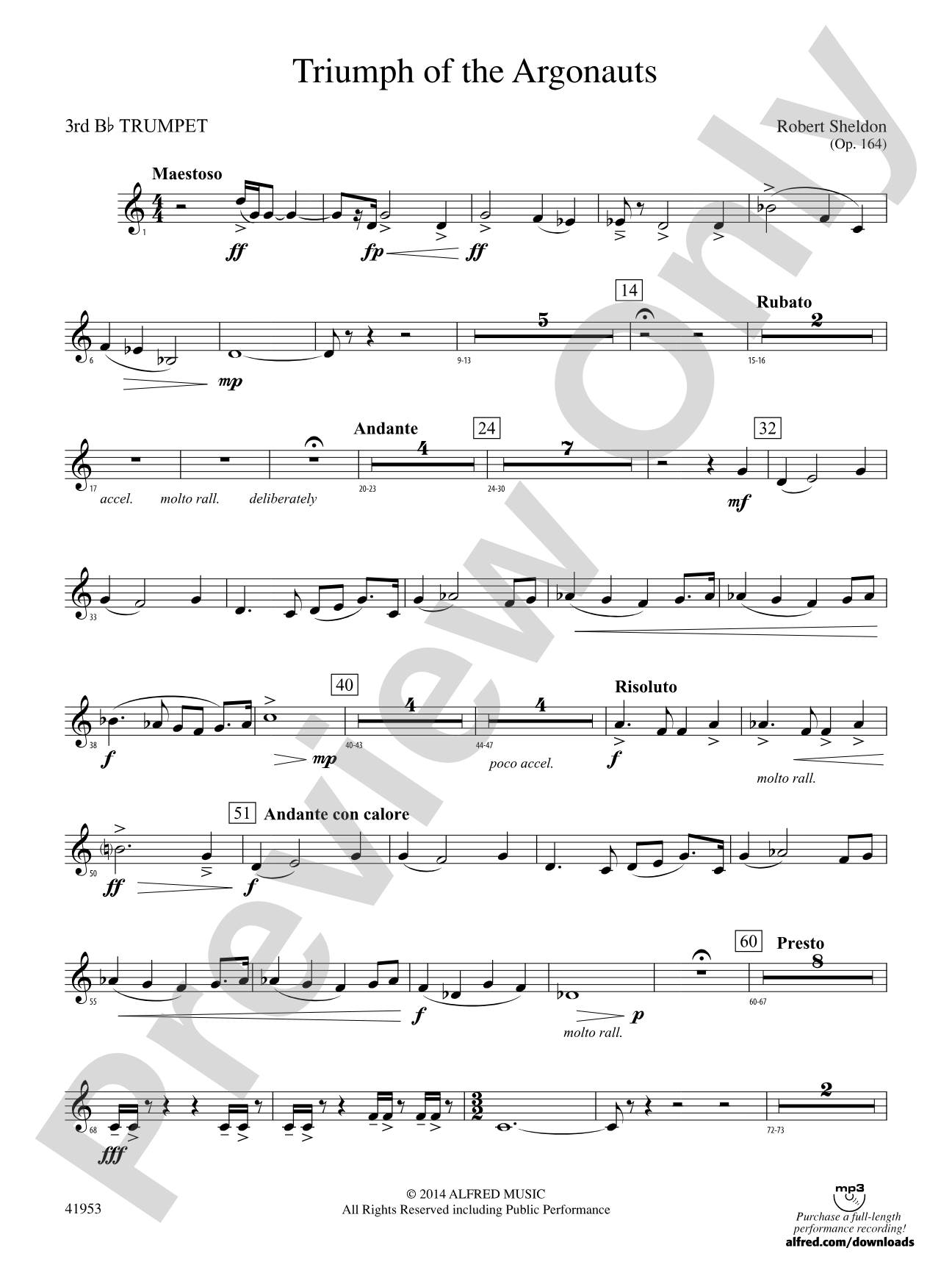 Triumph of the Argonauts: 3rd B-flat Trumpet