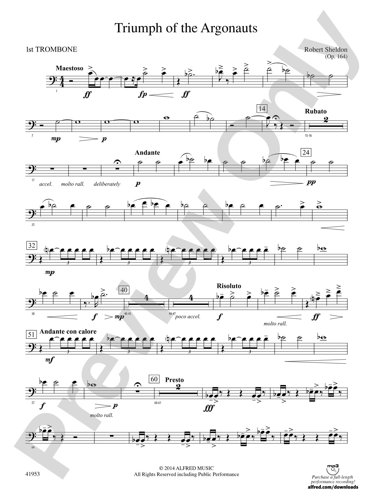 Triumph of the Argonauts: 1st Trombone