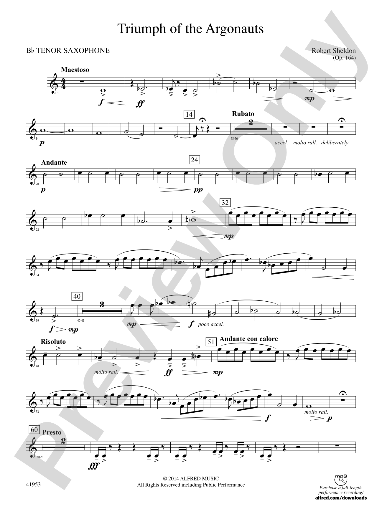 Triumph of the Argonauts: B-flat Tenor Saxophone