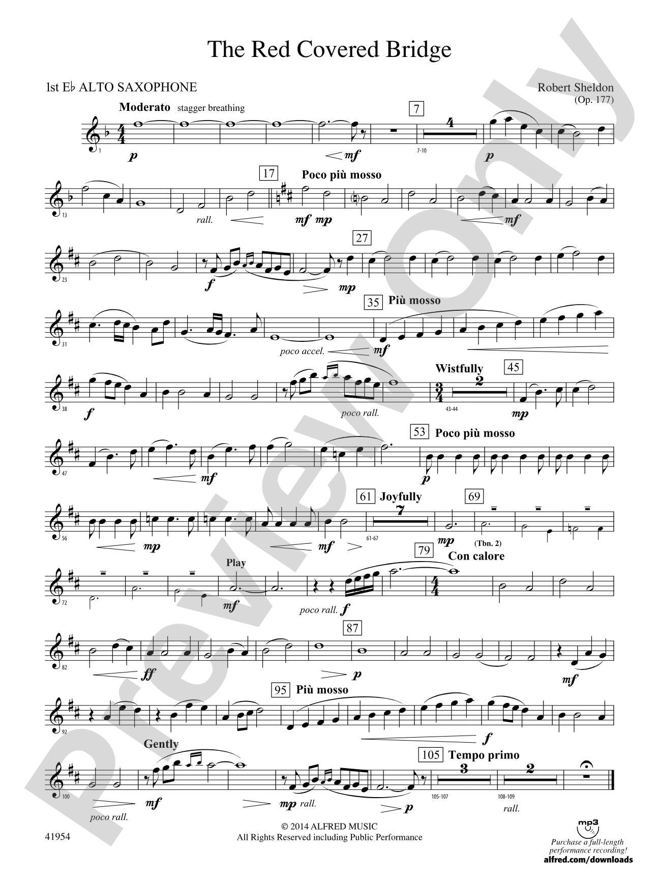 The Red Covered Bridge: E-flat Alto Saxophone