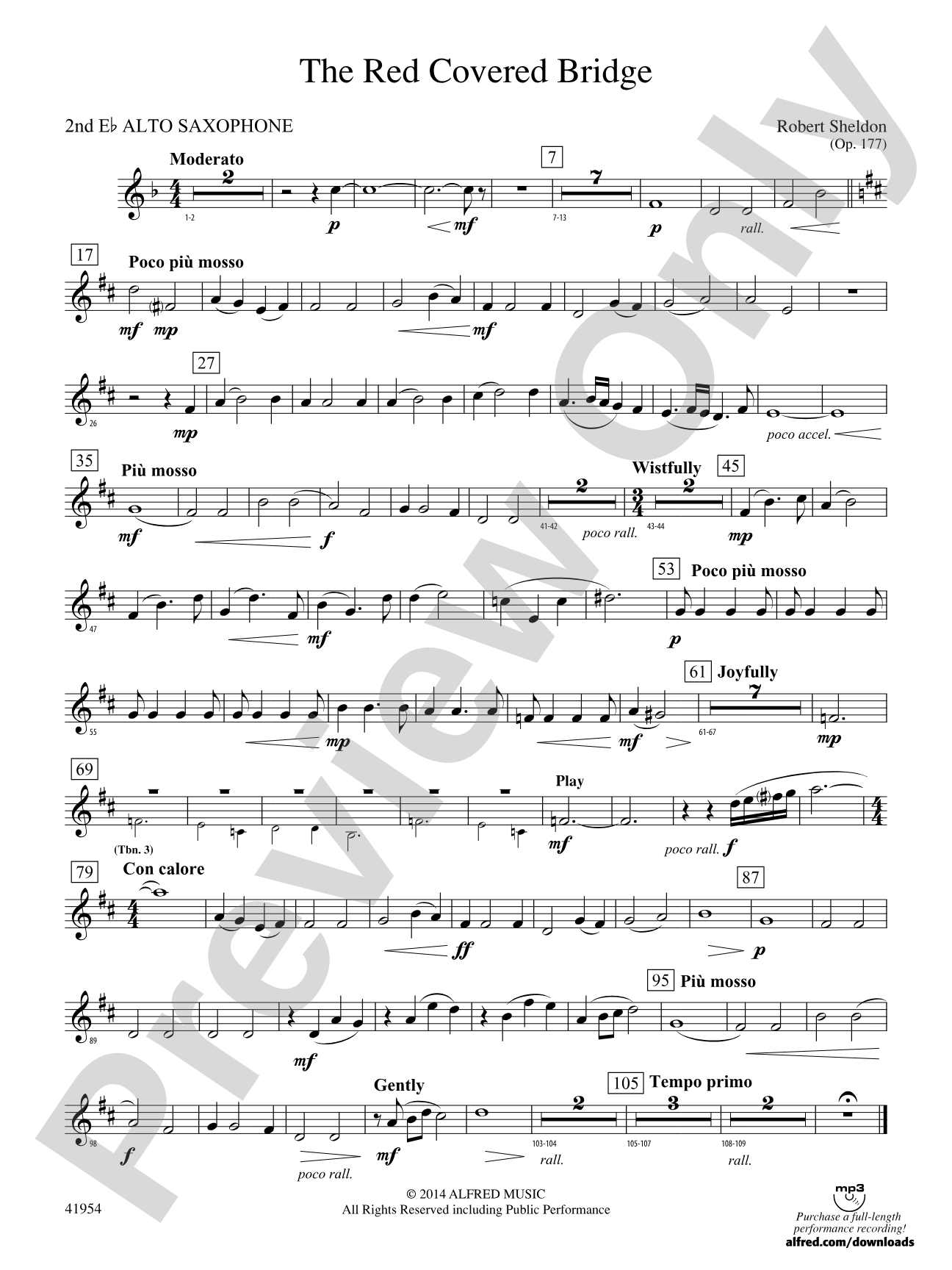 The Red Covered Bridge: 2nd E-flat Alto Saxophone