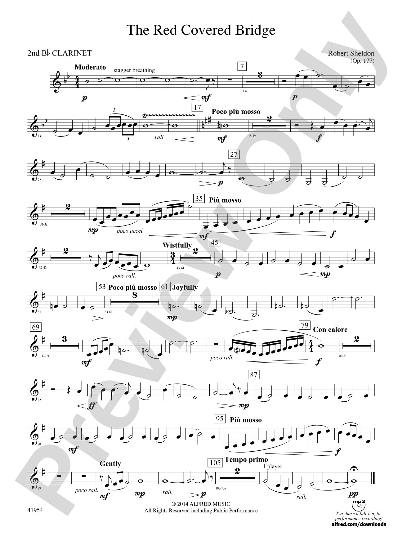 The Red Covered Bridge: 2nd B-flat Clarinet