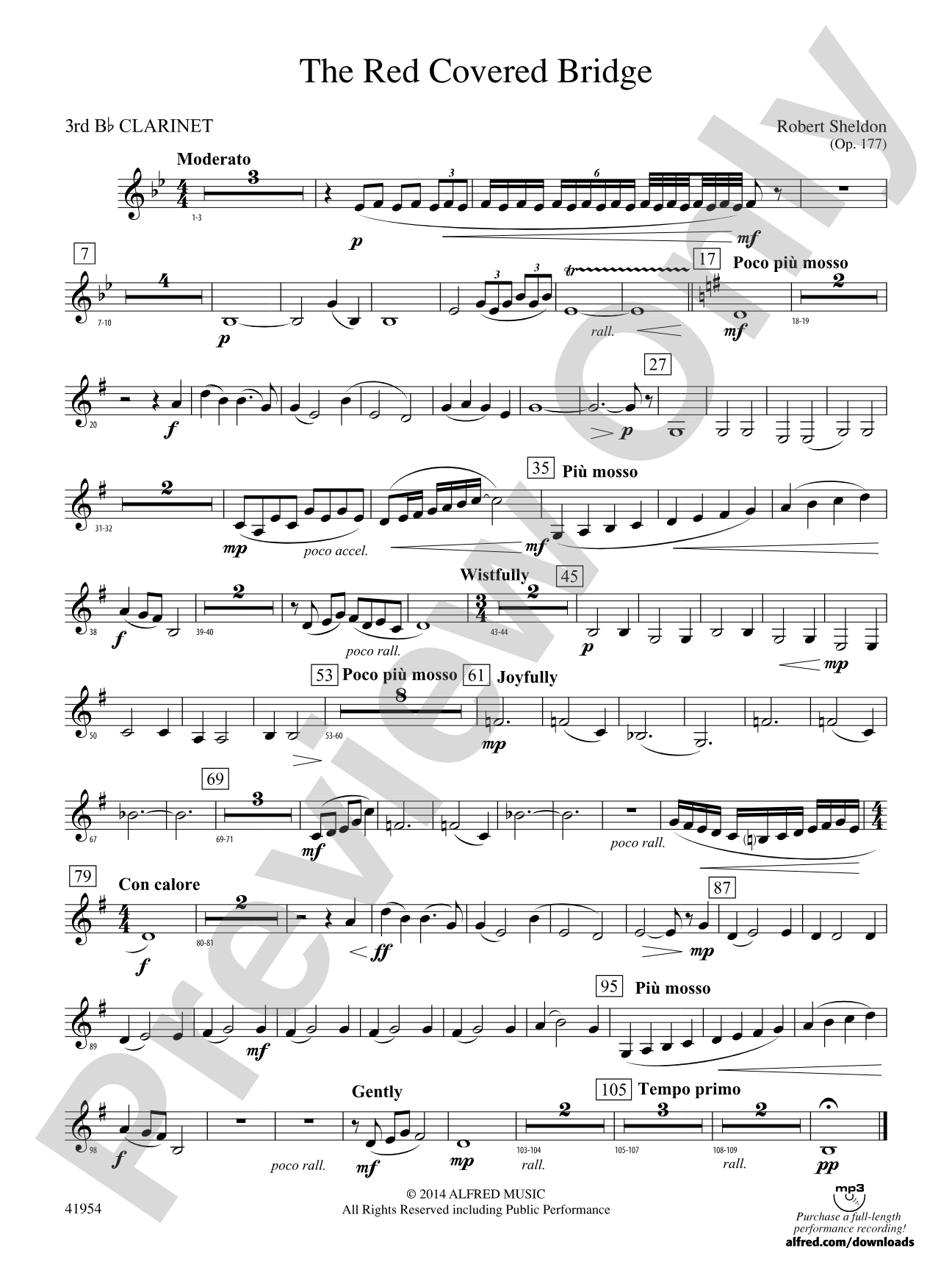 The Red Covered Bridge: 3rd B-flat Clarinet