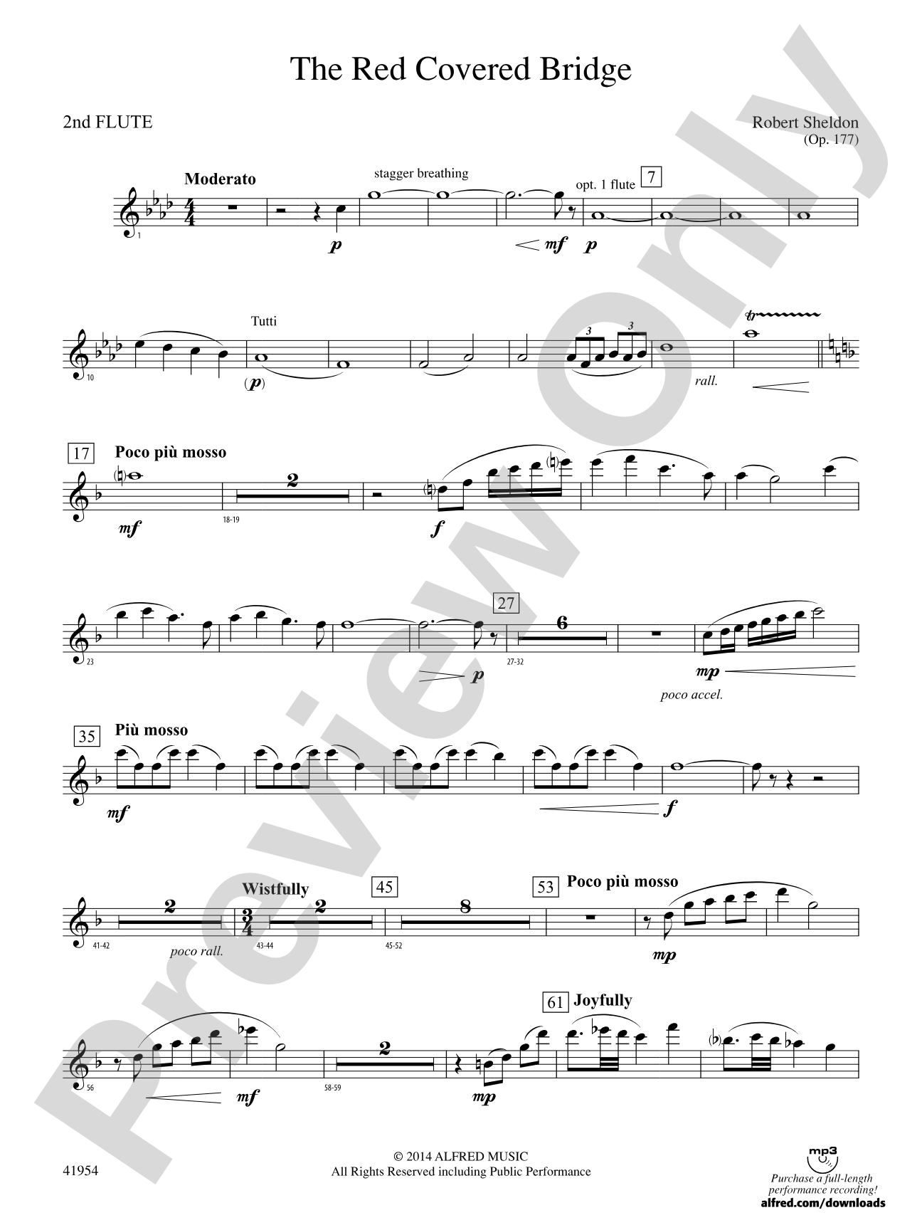 The Red Covered Bridge: 2nd Flute