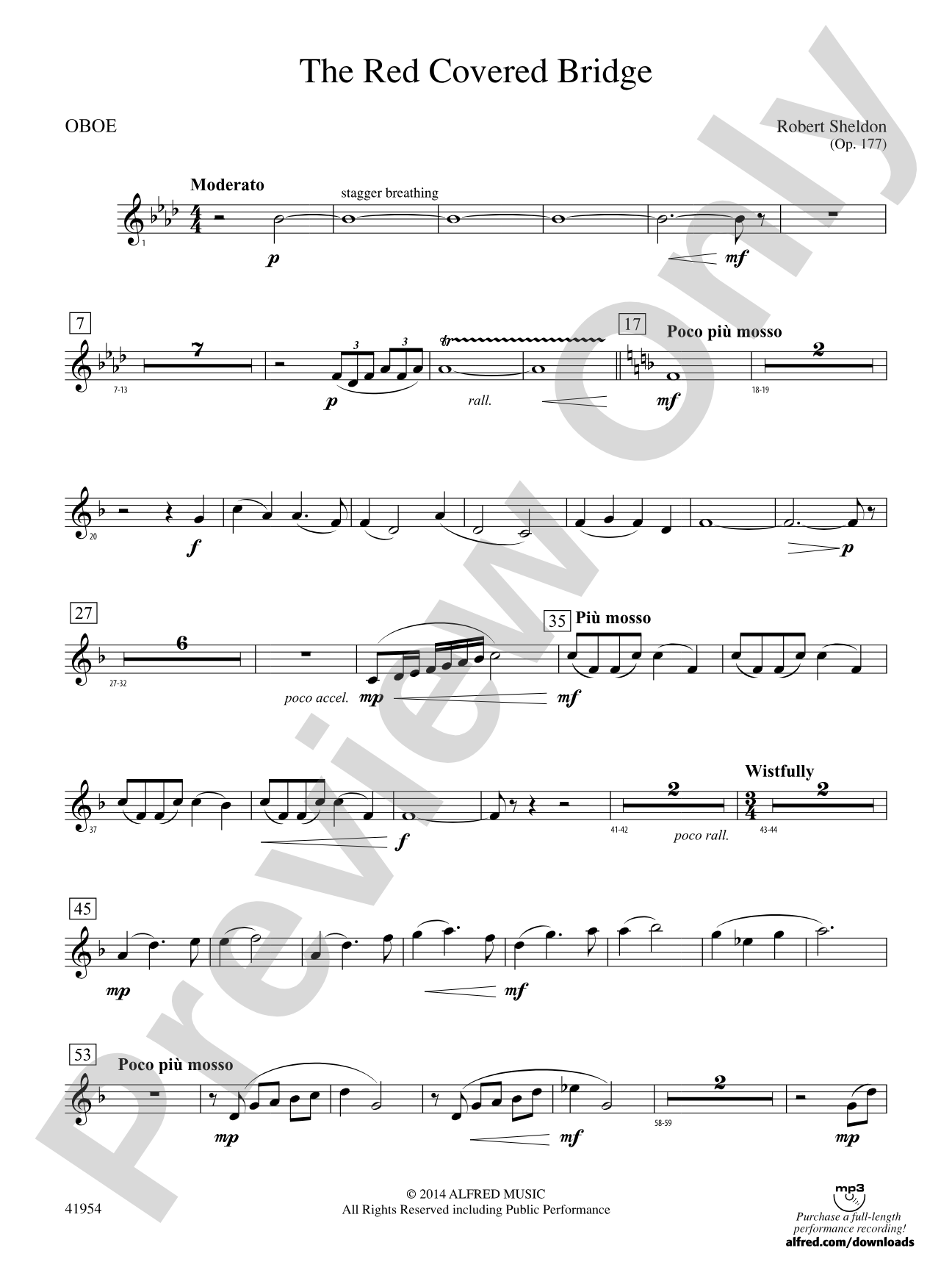 The Red Covered Bridge: Oboe