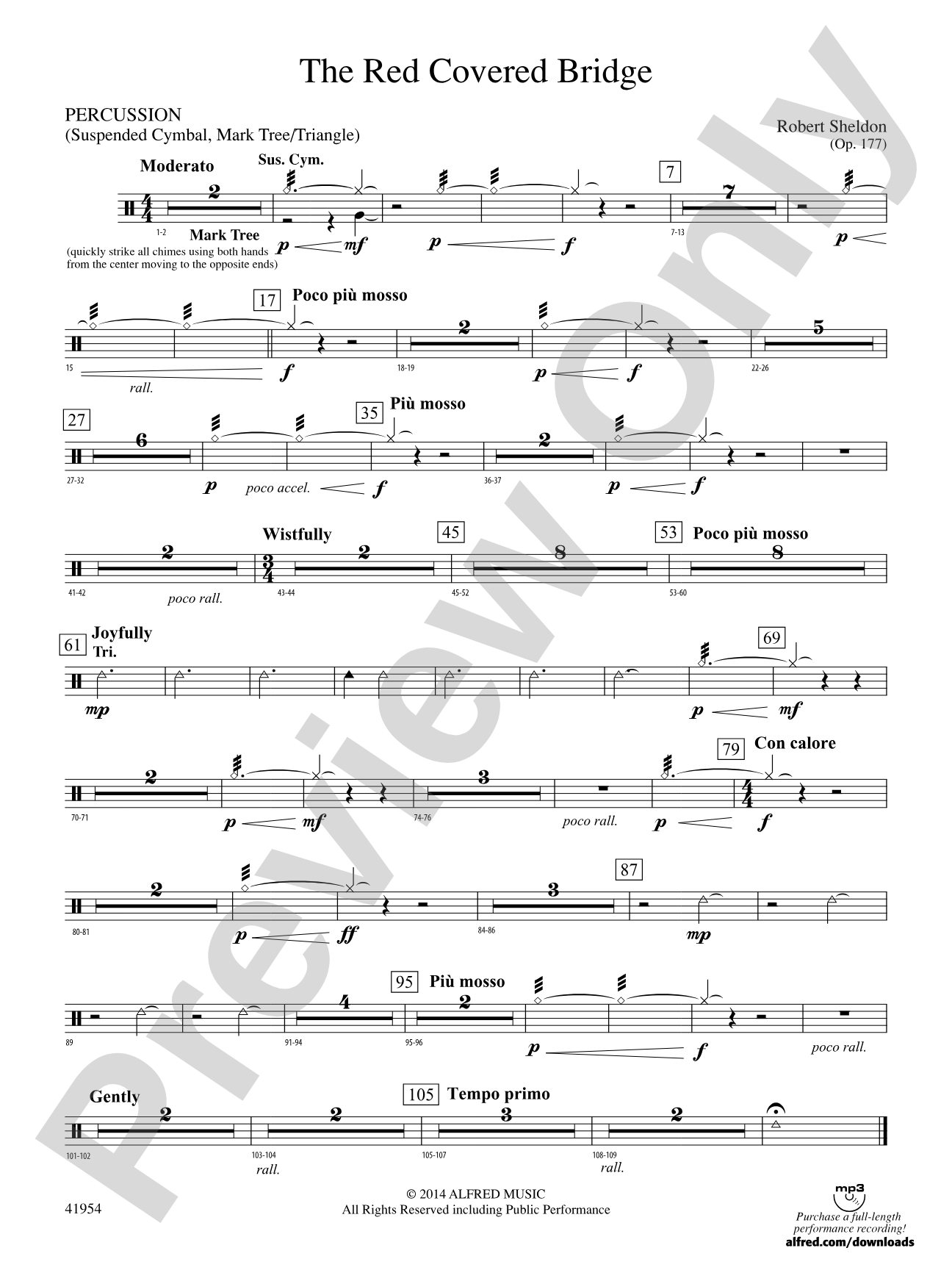 The Red Covered Bridge: 1st Percussion