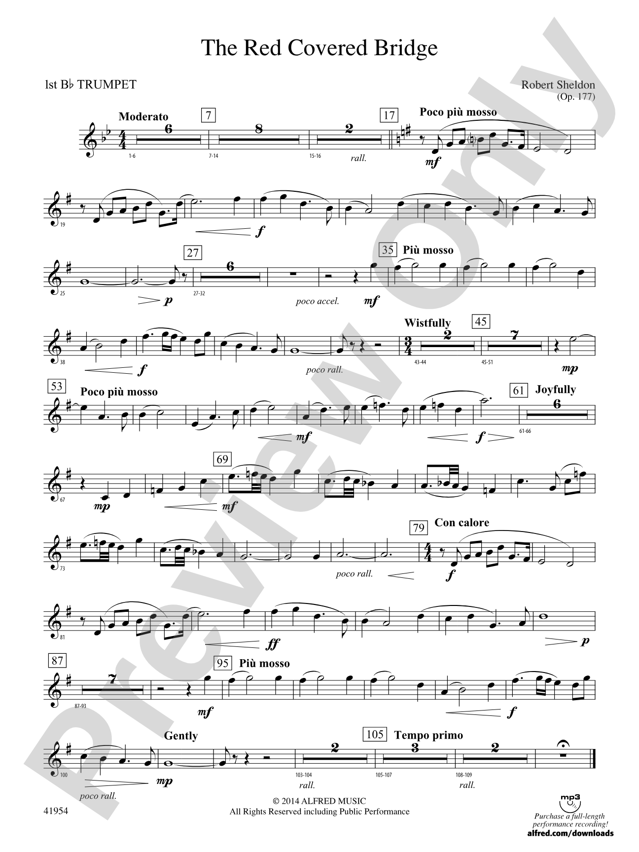 The Red Covered Bridge: 1st B-flat Trumpet