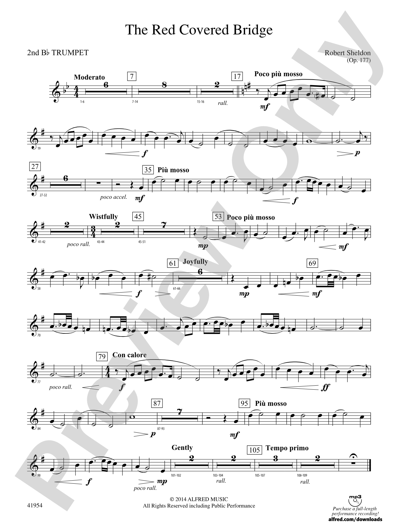 The Red Covered Bridge: 2nd B-flat Trumpet