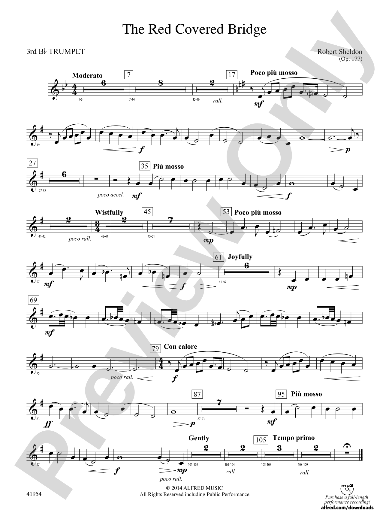 The Red Covered Bridge: 3rd B-flat Trumpet