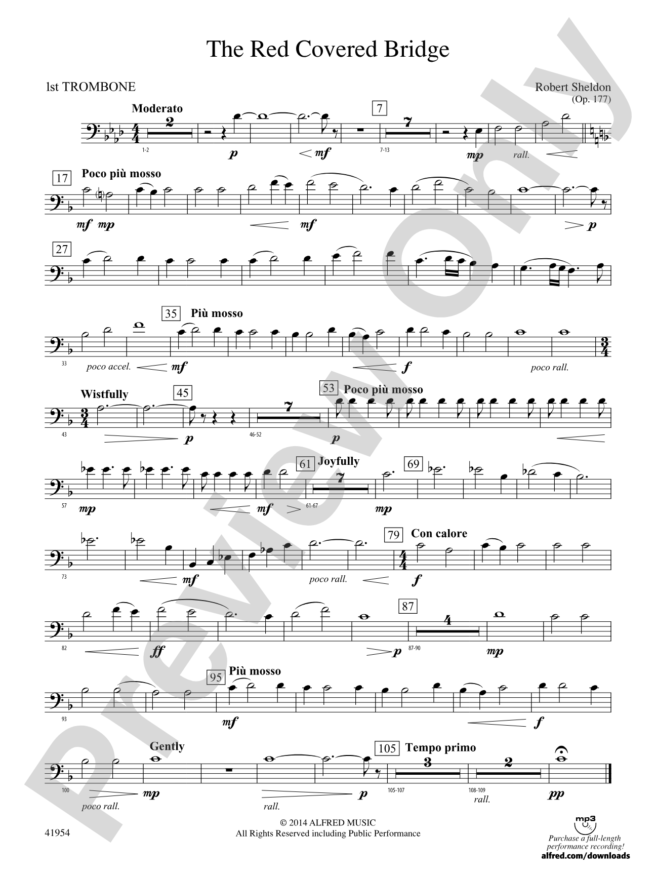 The Red Covered Bridge: 1st Trombone