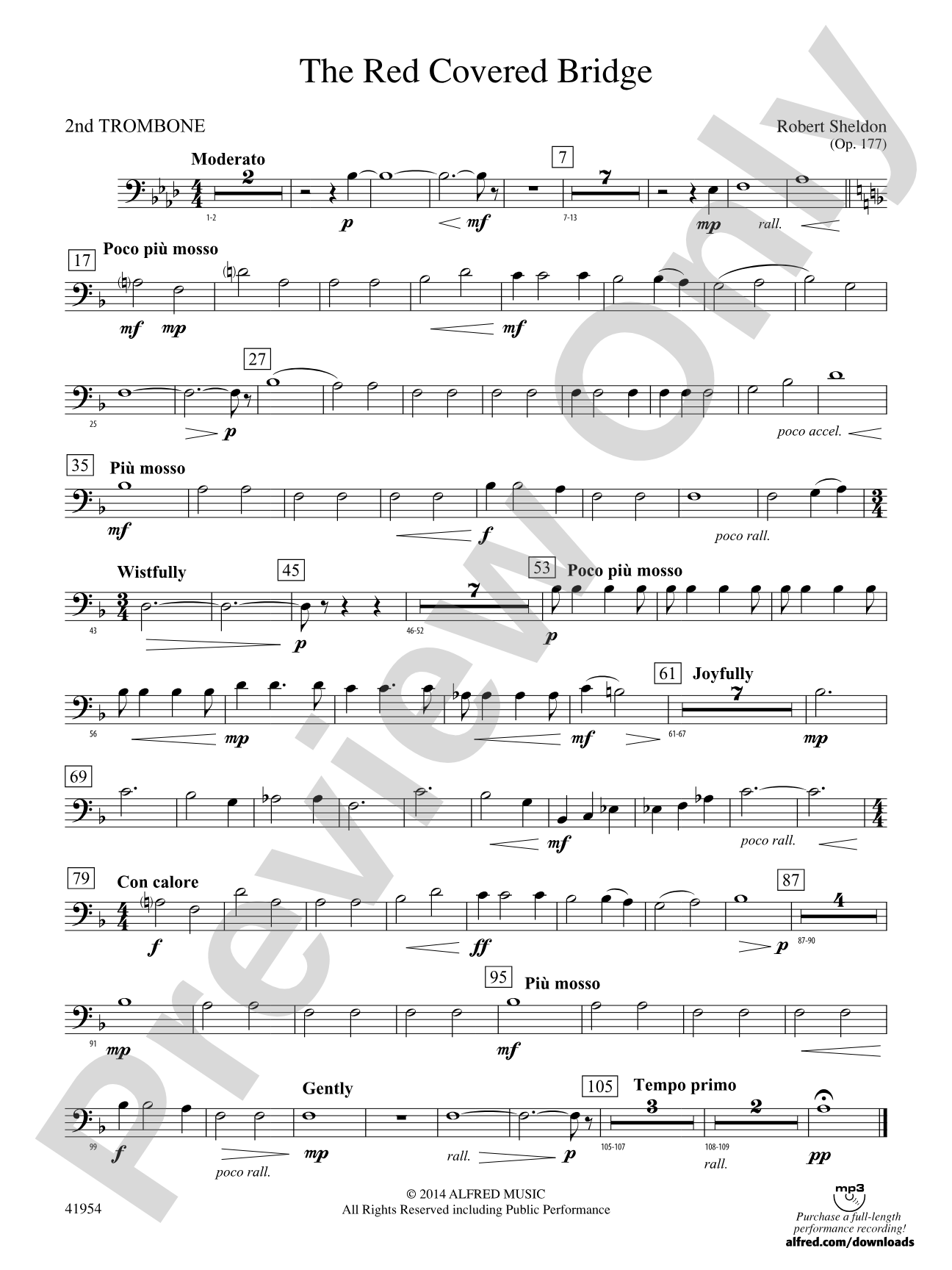 The Red Covered Bridge: 2nd Trombone