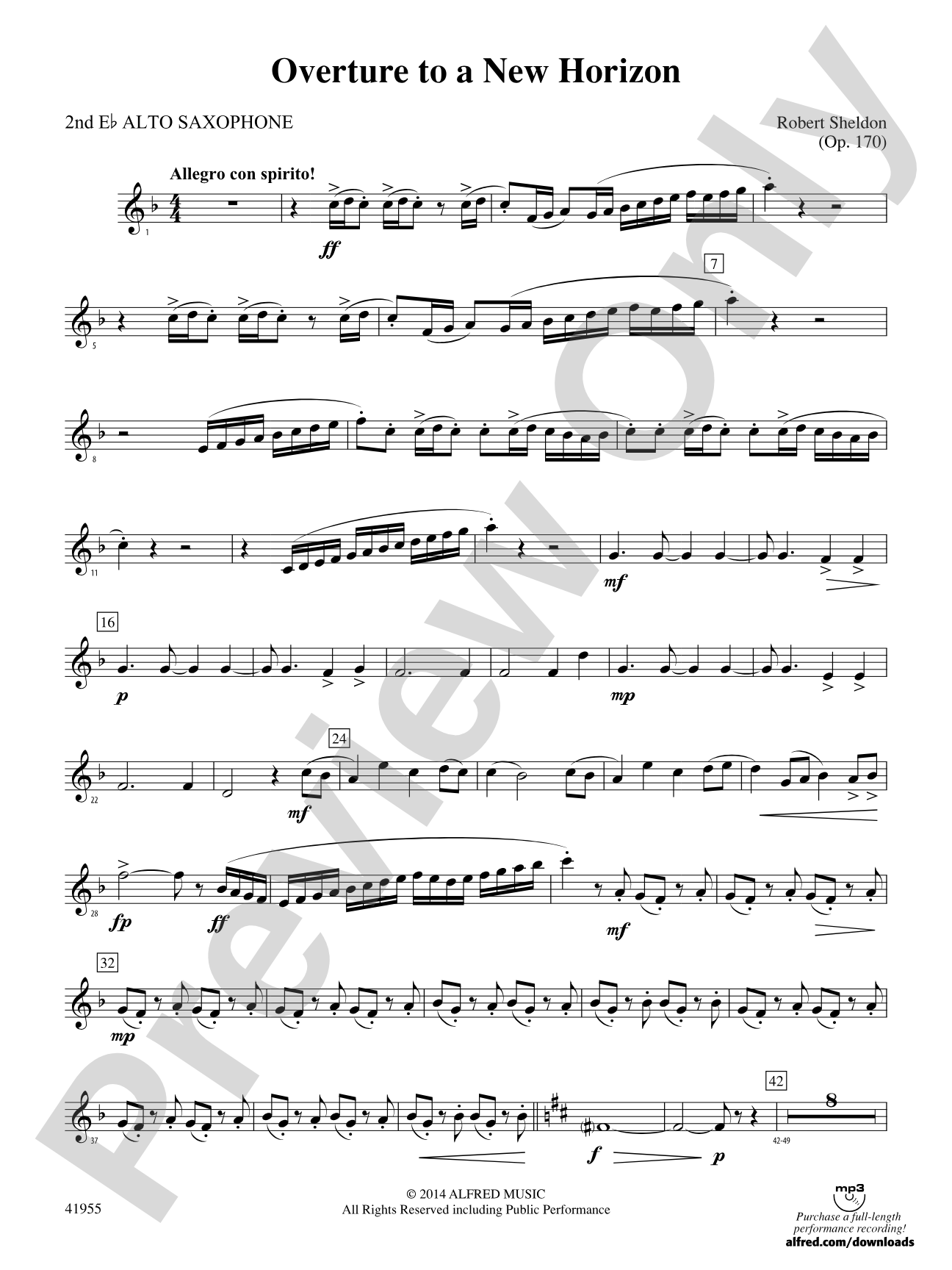 Overture to a New Horizon: 2nd E-flat Alto Saxophone