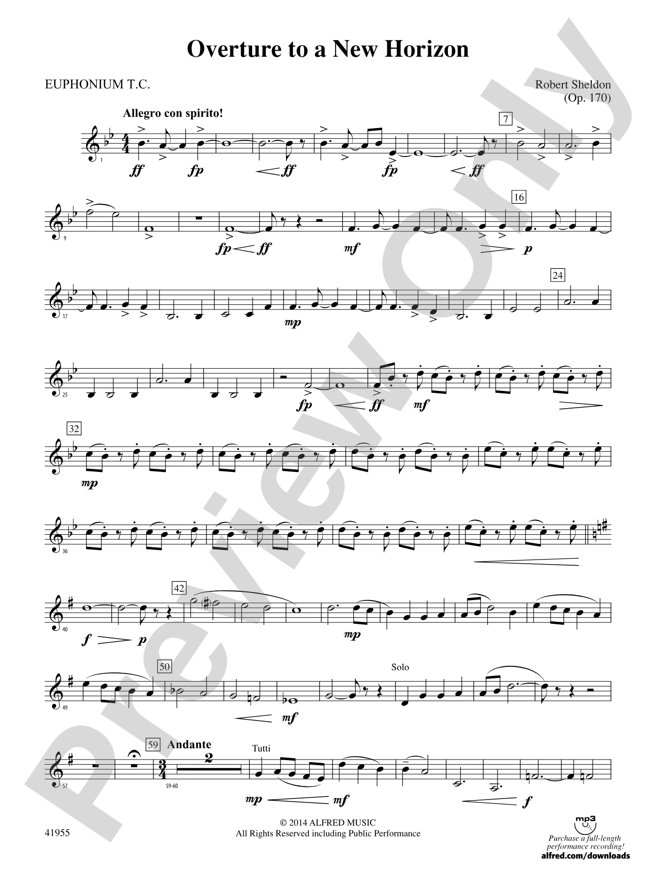 Overture to a New Horizon: Baritone T.C.